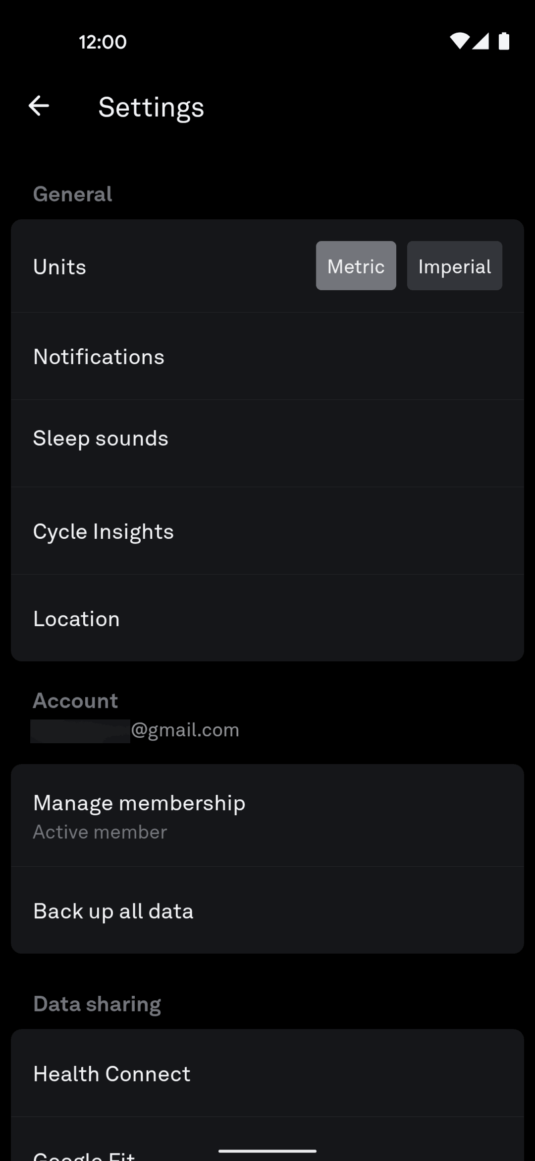 Oura Android Health & Fitness interface screenshot 16