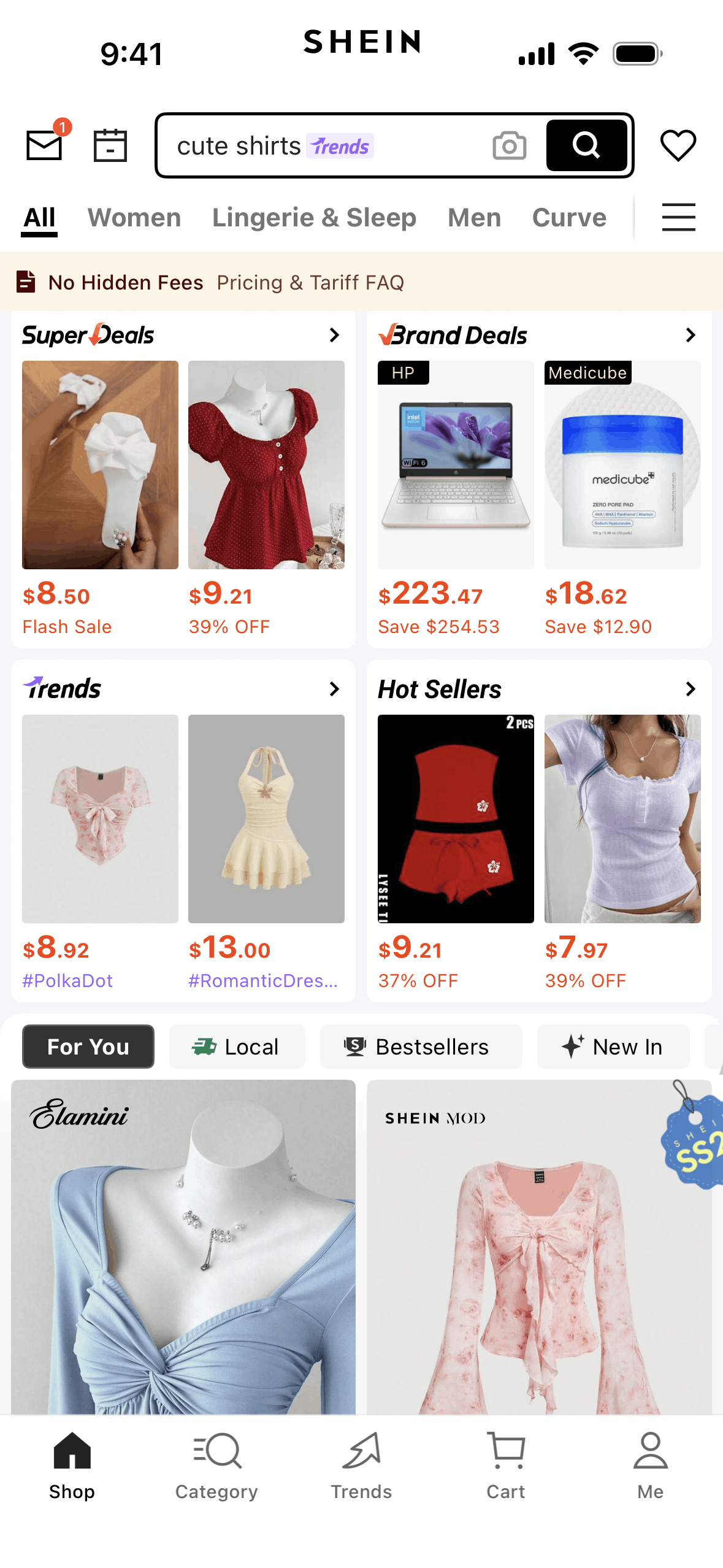 SHEIN iOS Shopping interface screenshot 4
