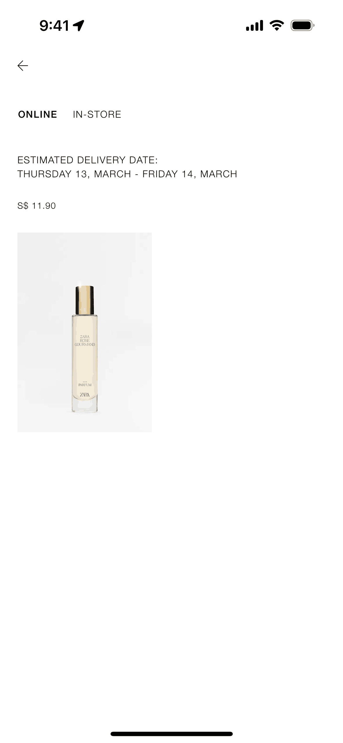 Purchases on ZARA (ios) screen 2