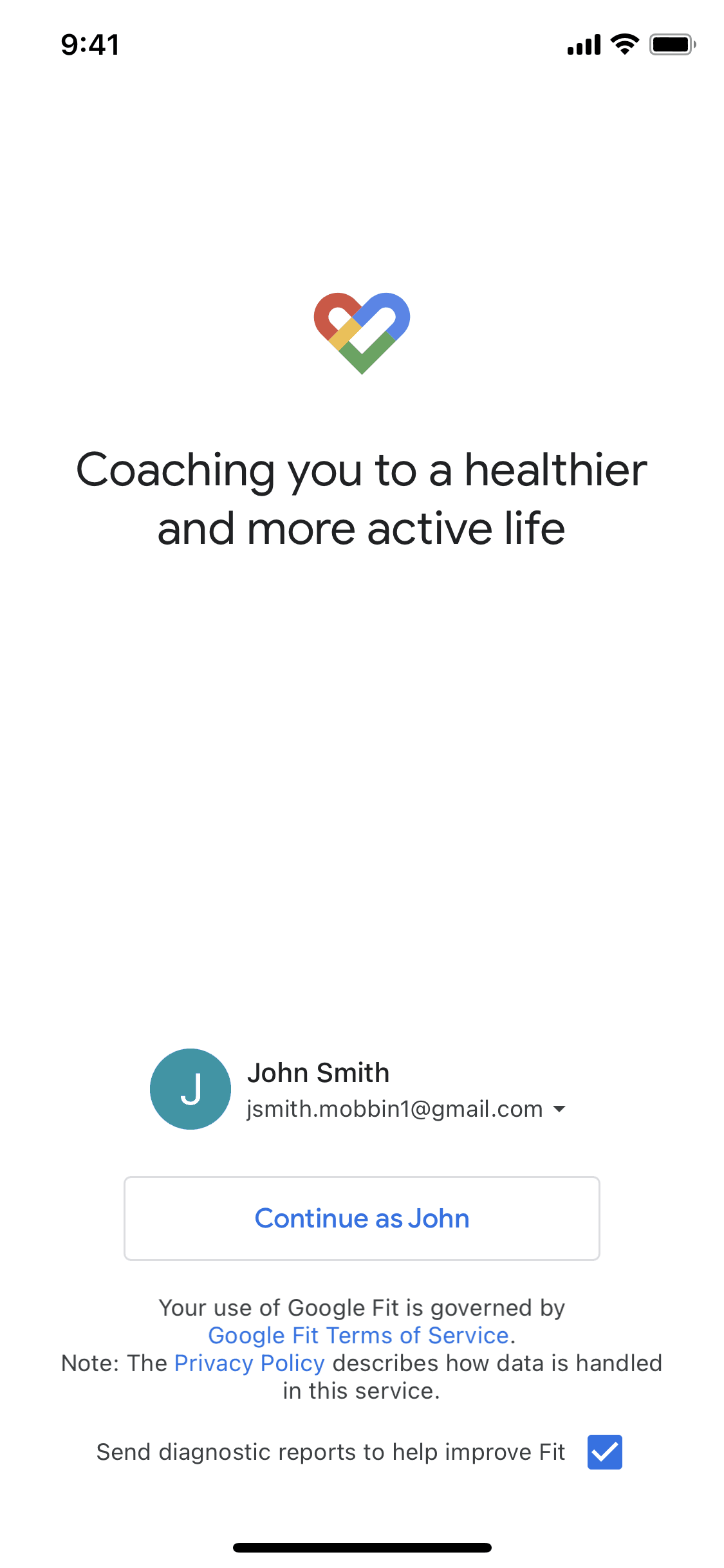 Google Fit iOS Health & Fitness interface screenshot 2