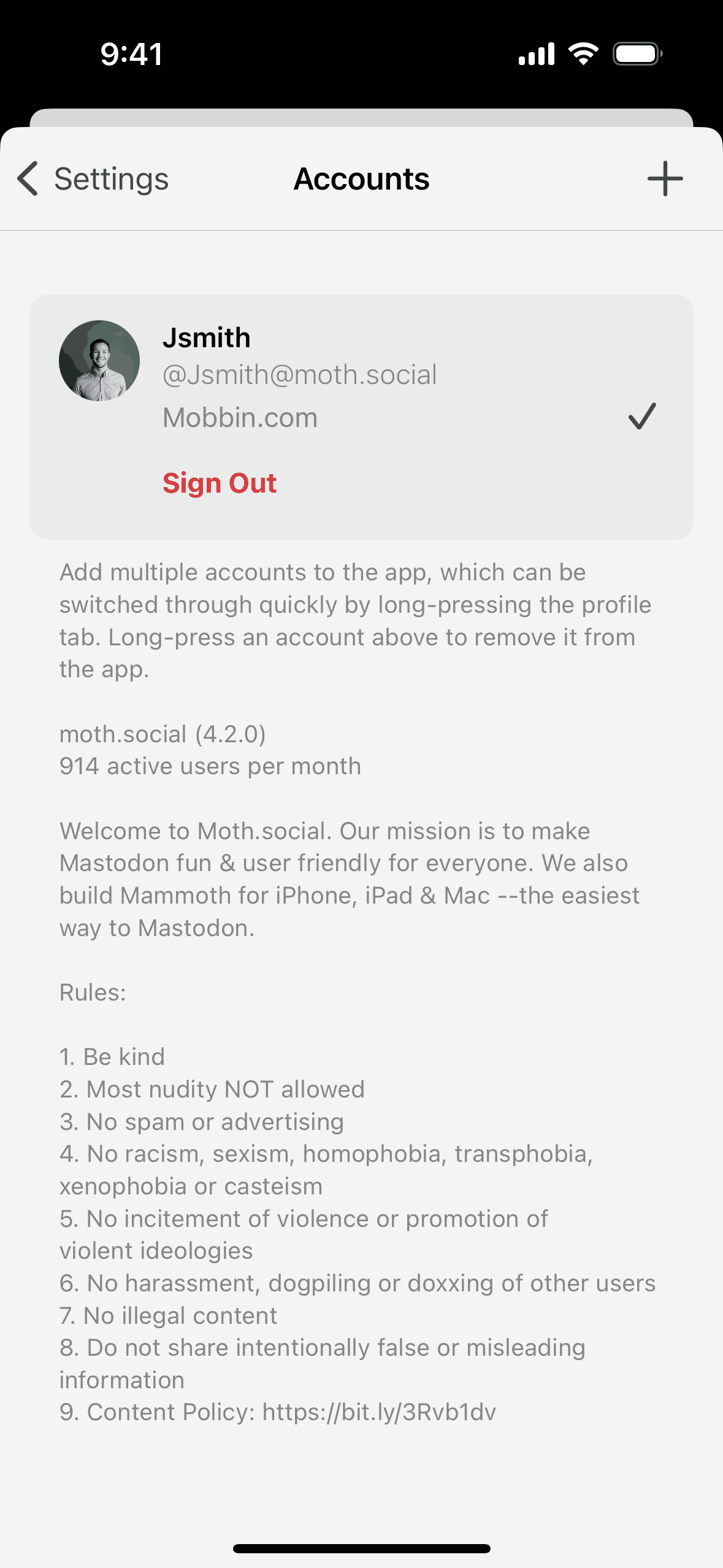 Mammoth iOS Social Networking interface screenshot 10