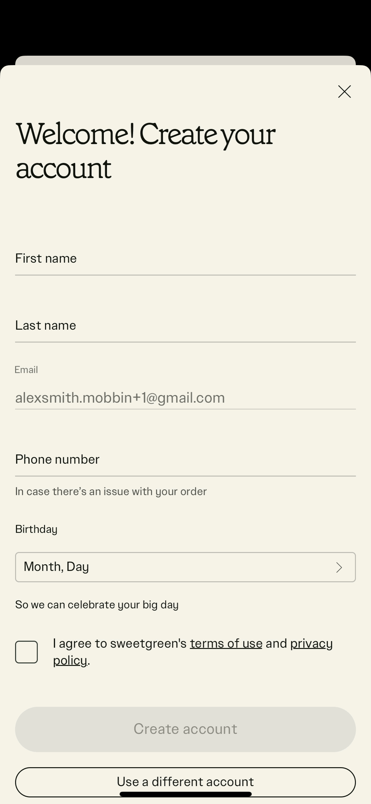 sweetgreen iOS Food & Drink interface screenshot 11