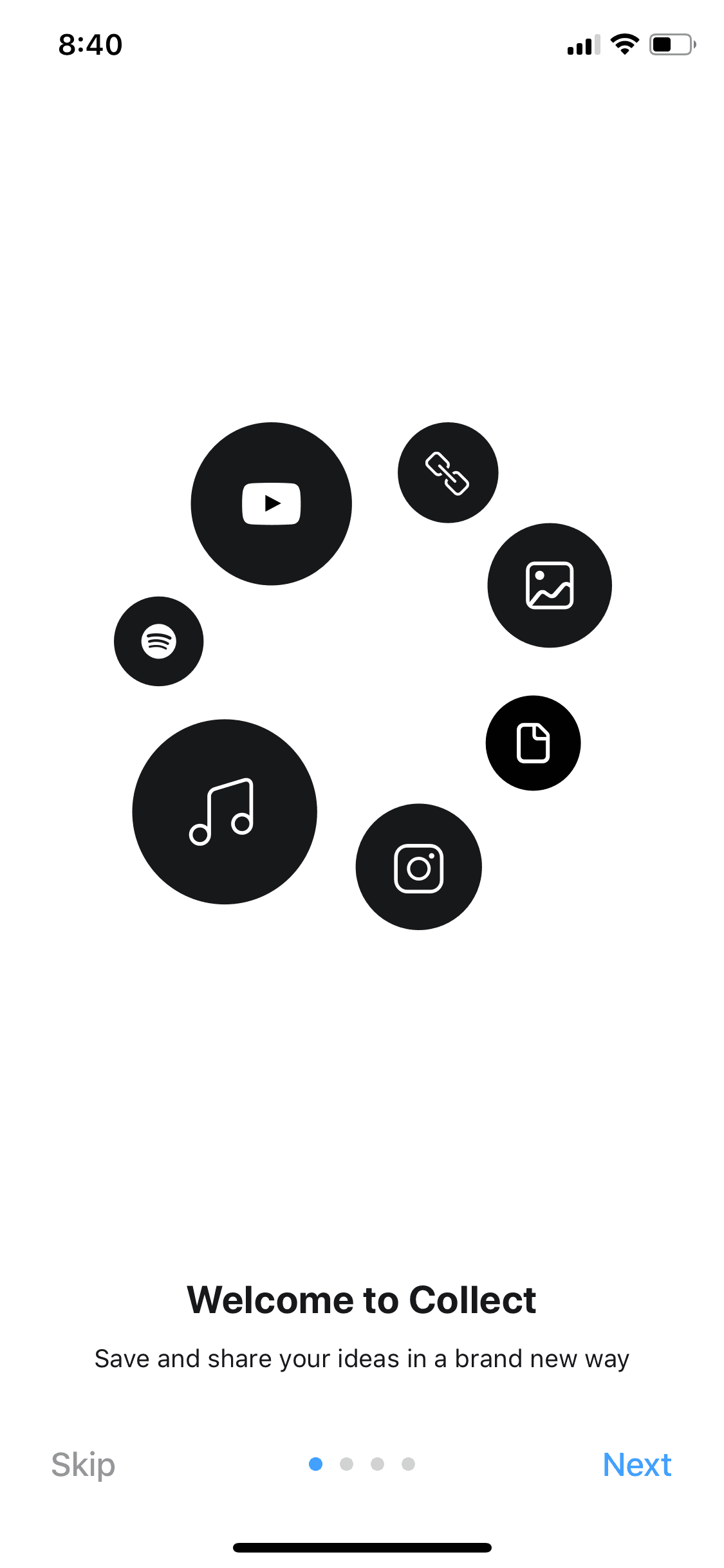 Collect iOS Productivity interface screenshot 2