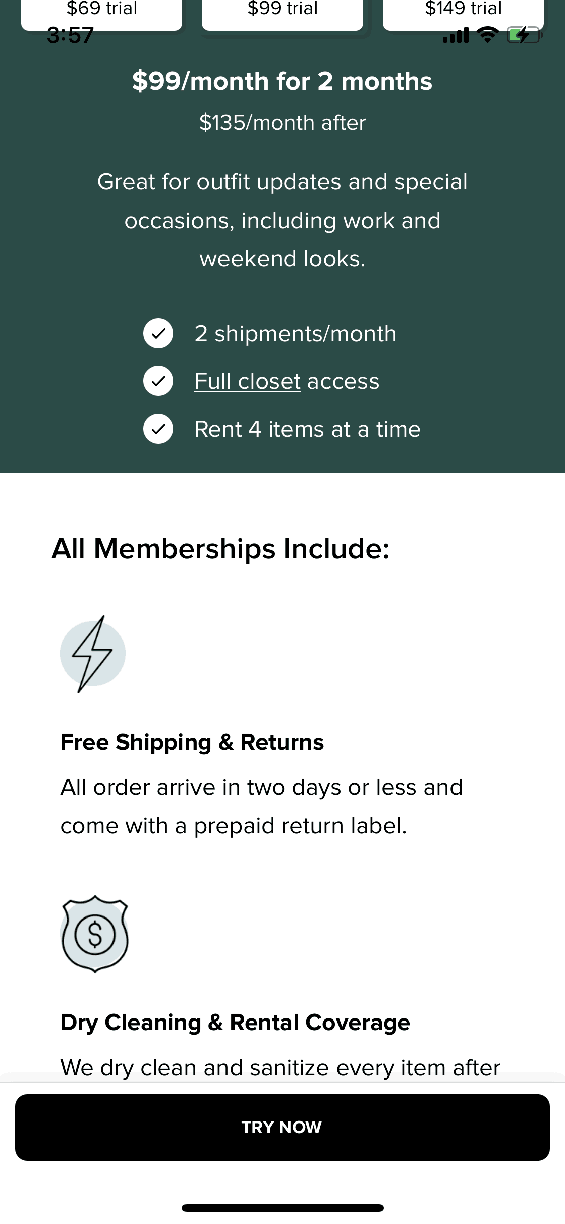 Rent the Runway iOS Shopping interface screenshot 24