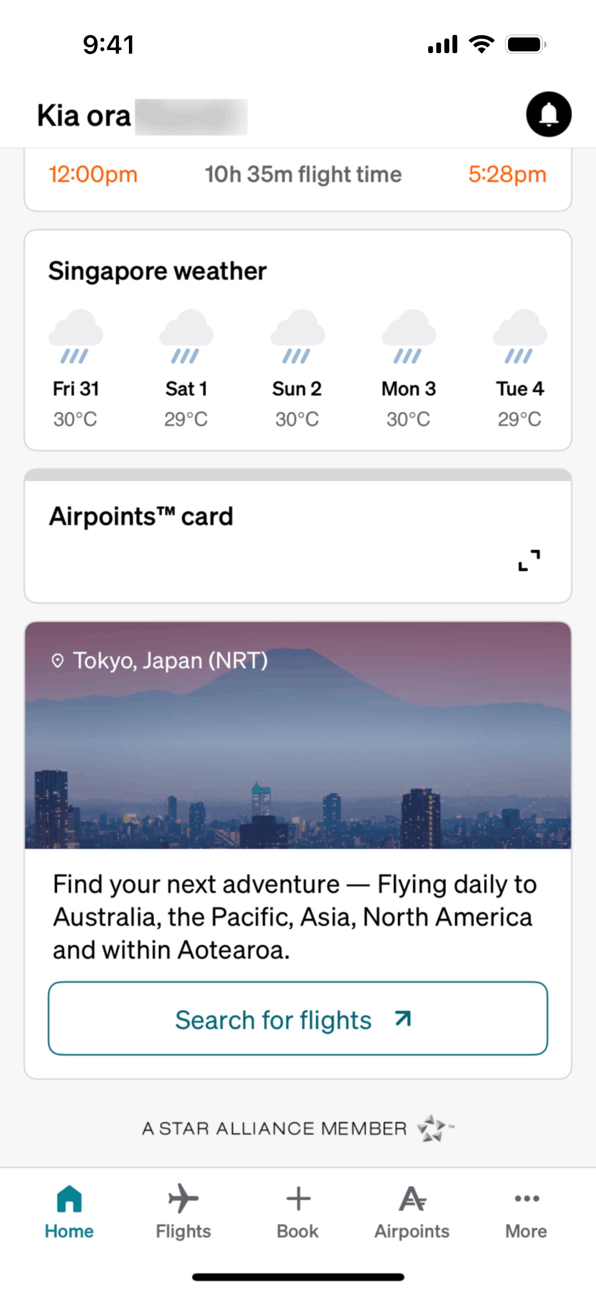 Air NZ iOS Travel & Transportation interface screenshot 2