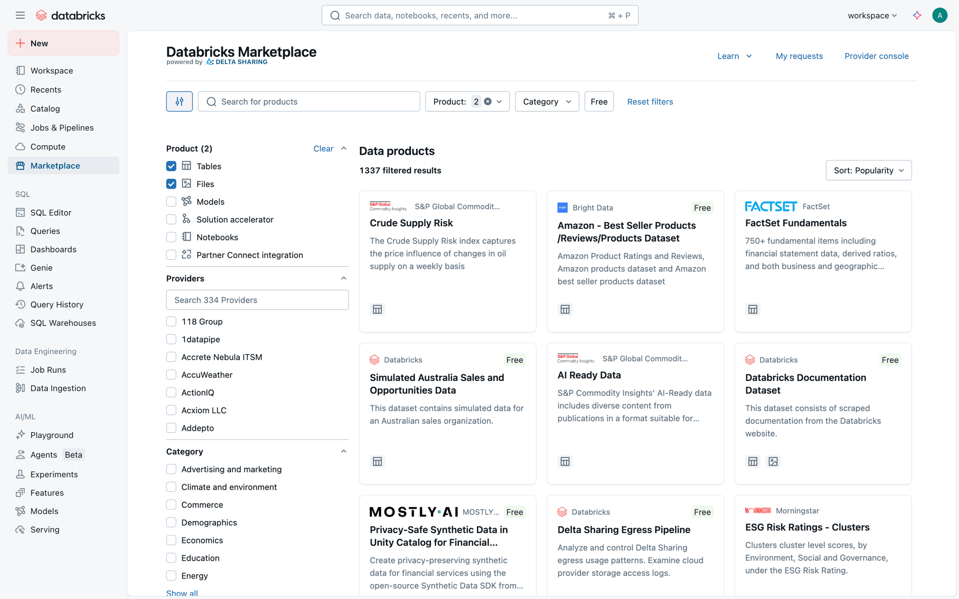 Databricks Web AI interface screenshot 1