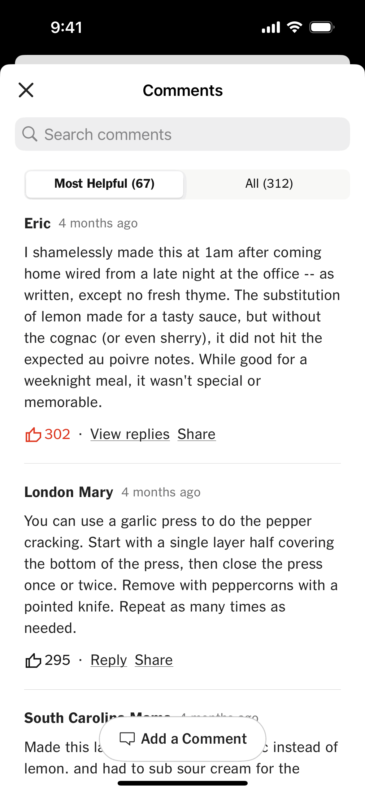 NYT Cooking iOS Food & Drink interface screenshot 10