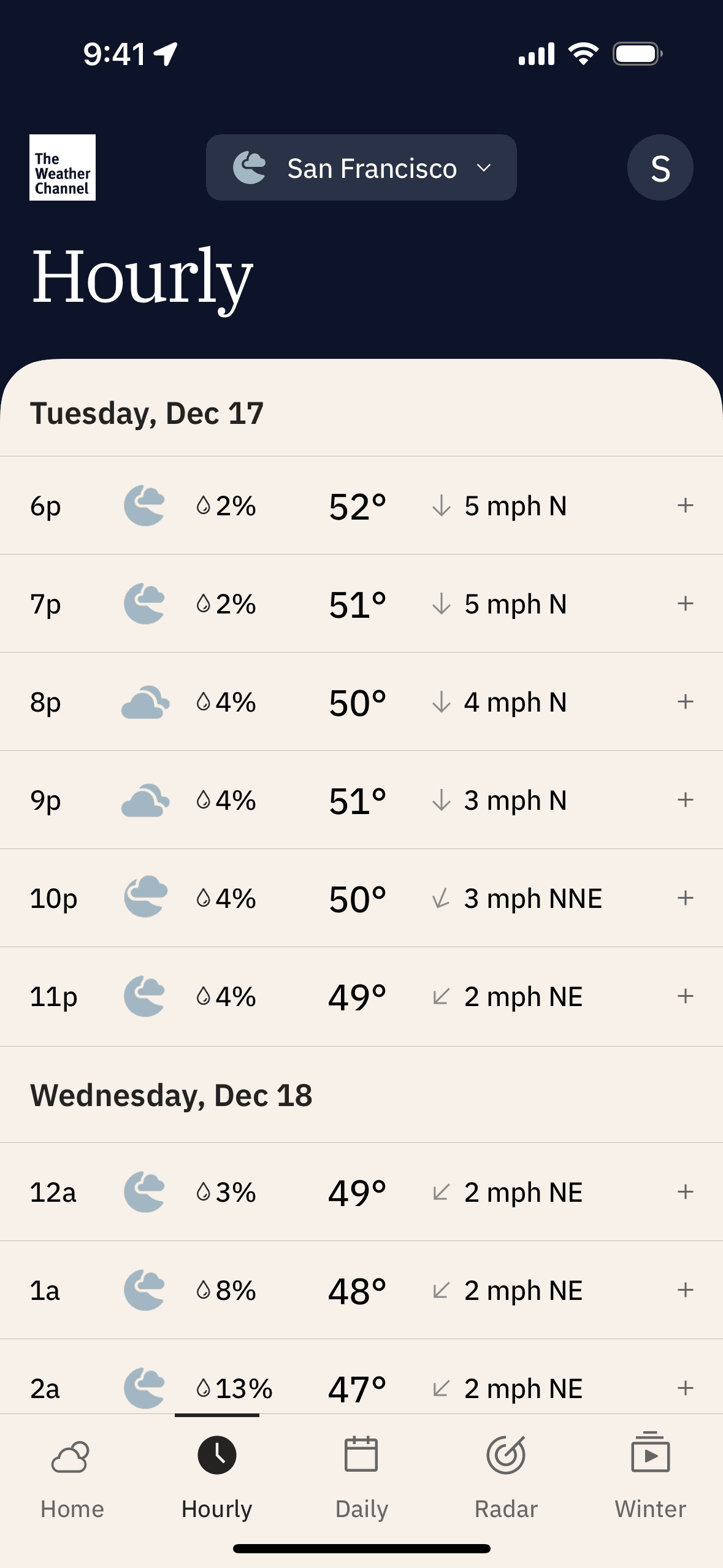 The Weather Channel iOS Utilities interface screenshot 6