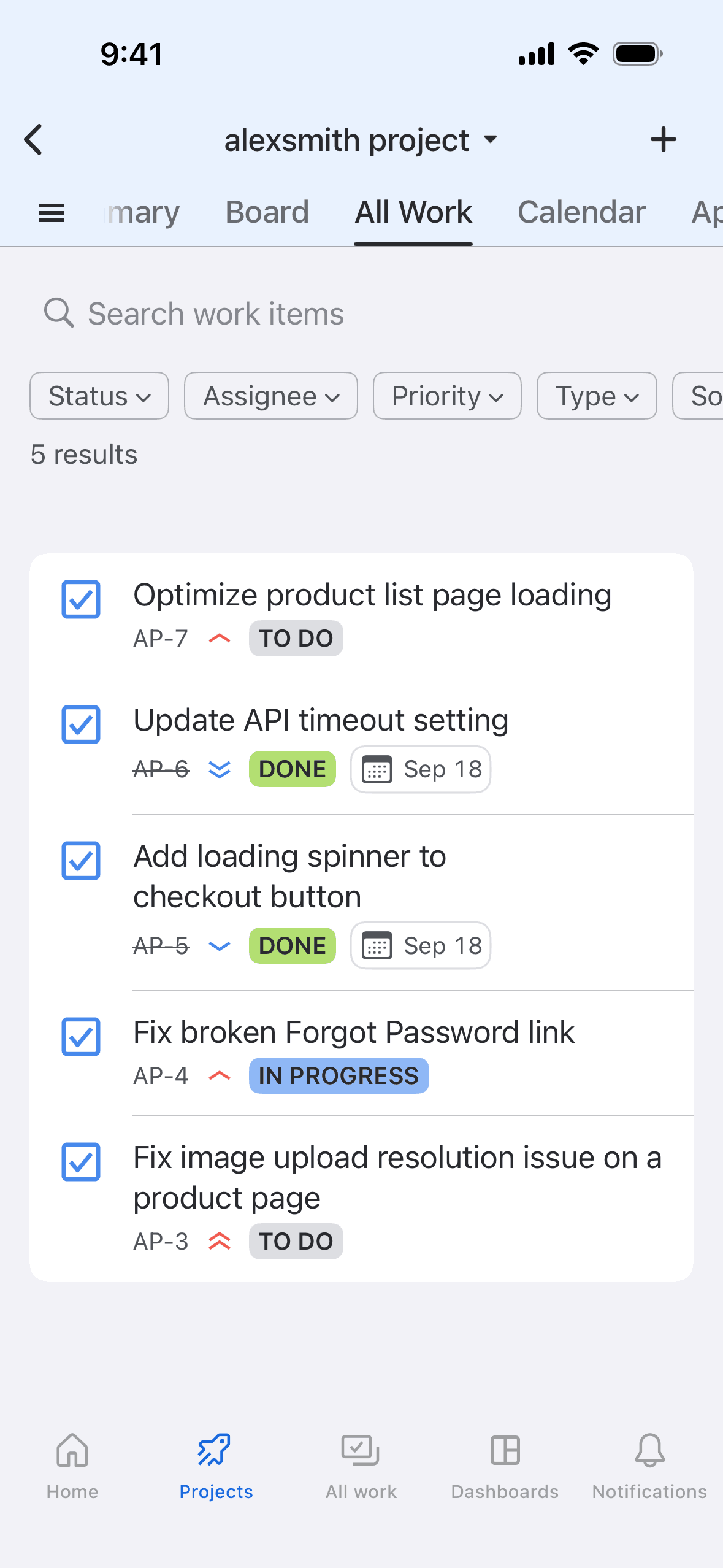 Jira Cloud iOS Business interface screenshot 2