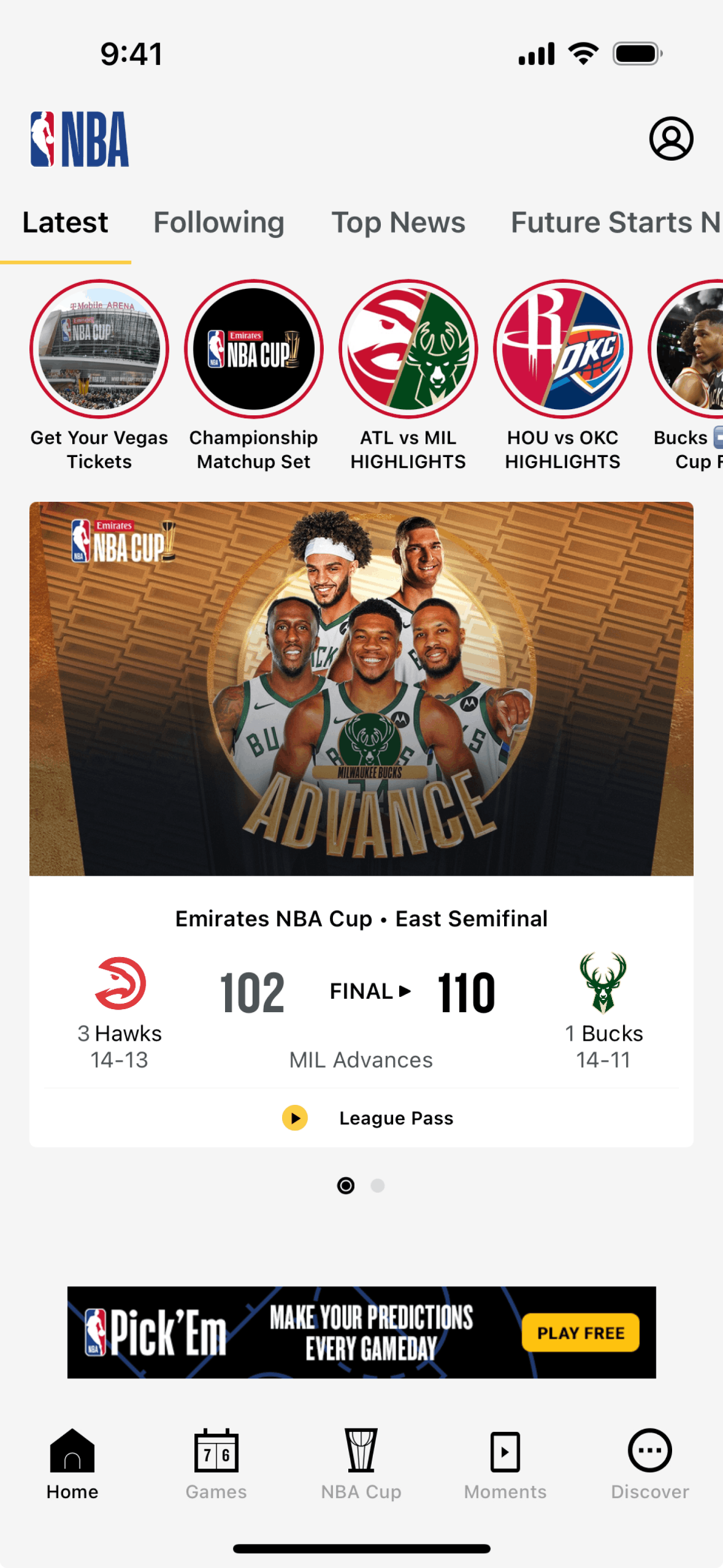NBA iOS Sports interface screenshot 1