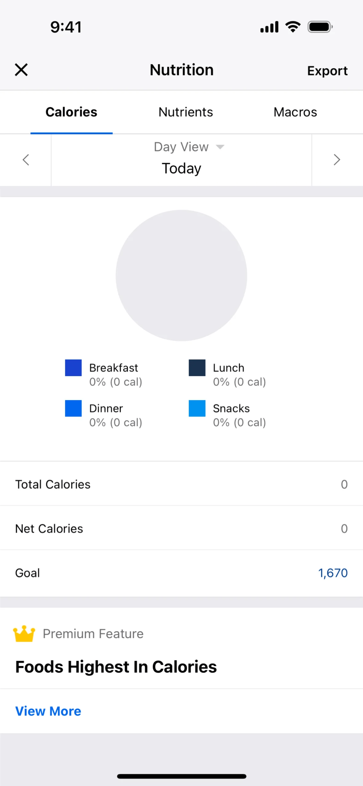 Nutrition on MyFitnessPal (ios) screen 2