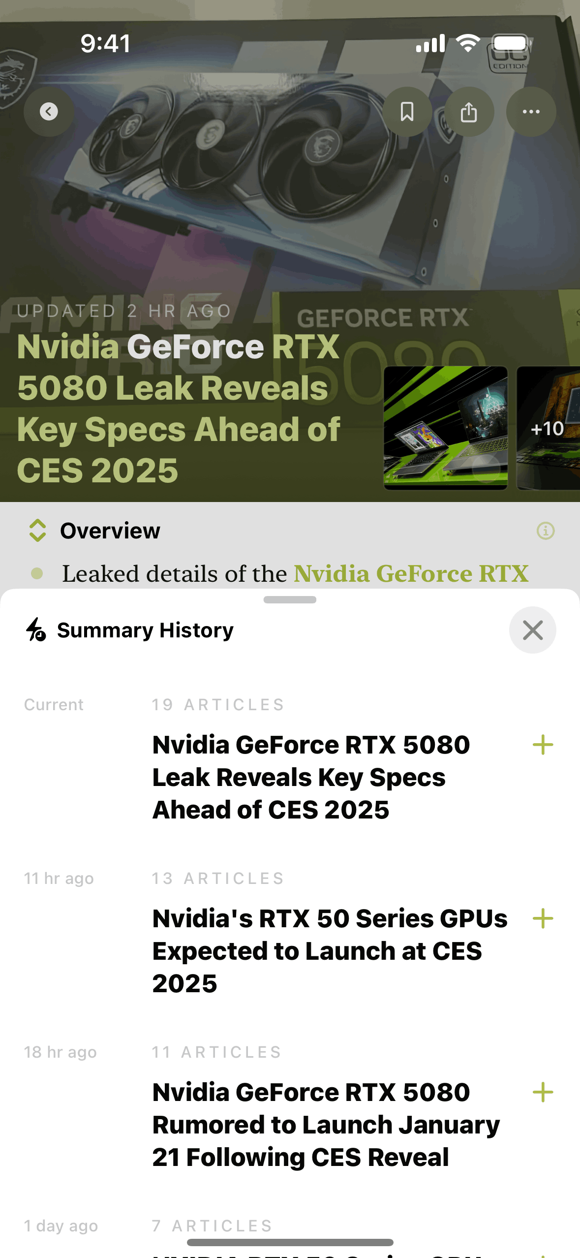 Particle News iOS AI interface screenshot 8