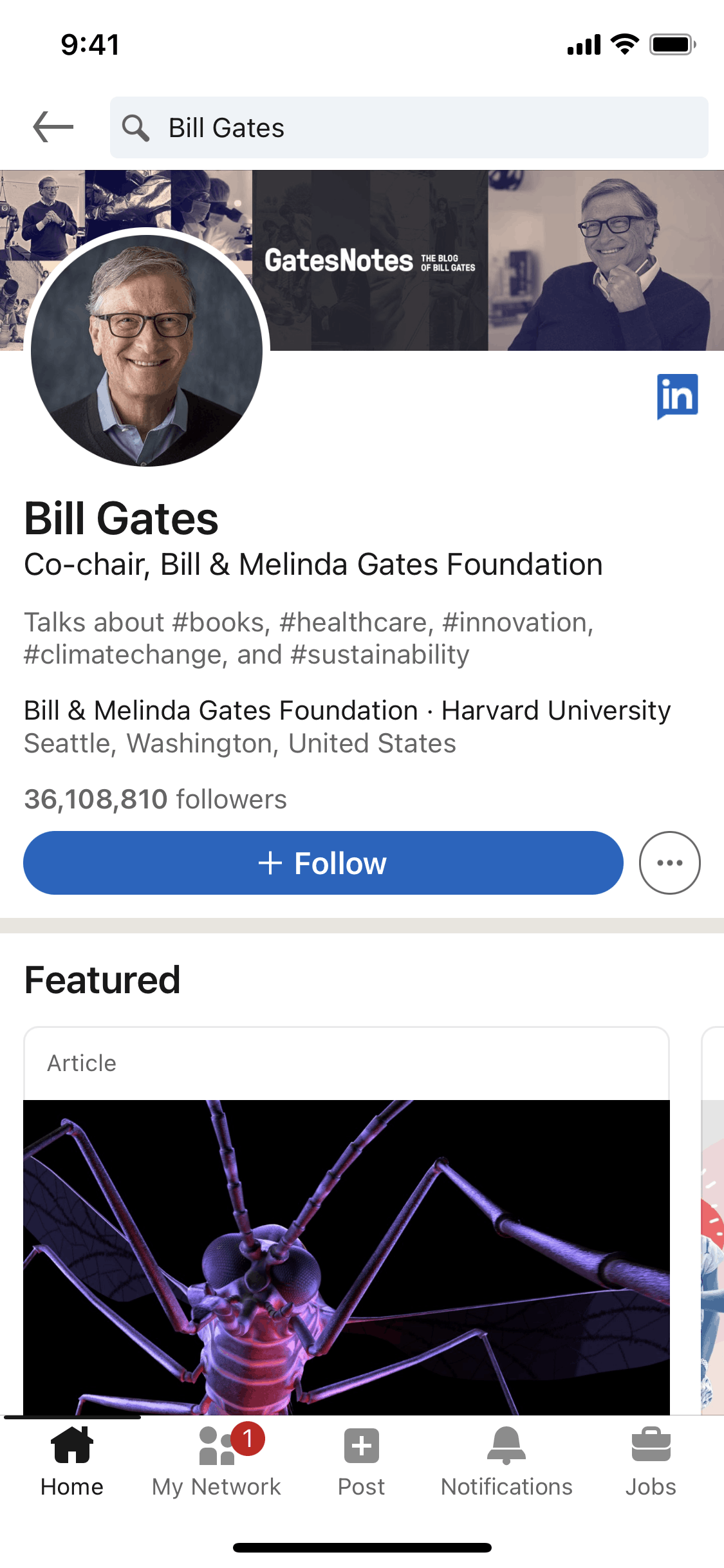 LinkedIn iOS Business interface screenshot 17