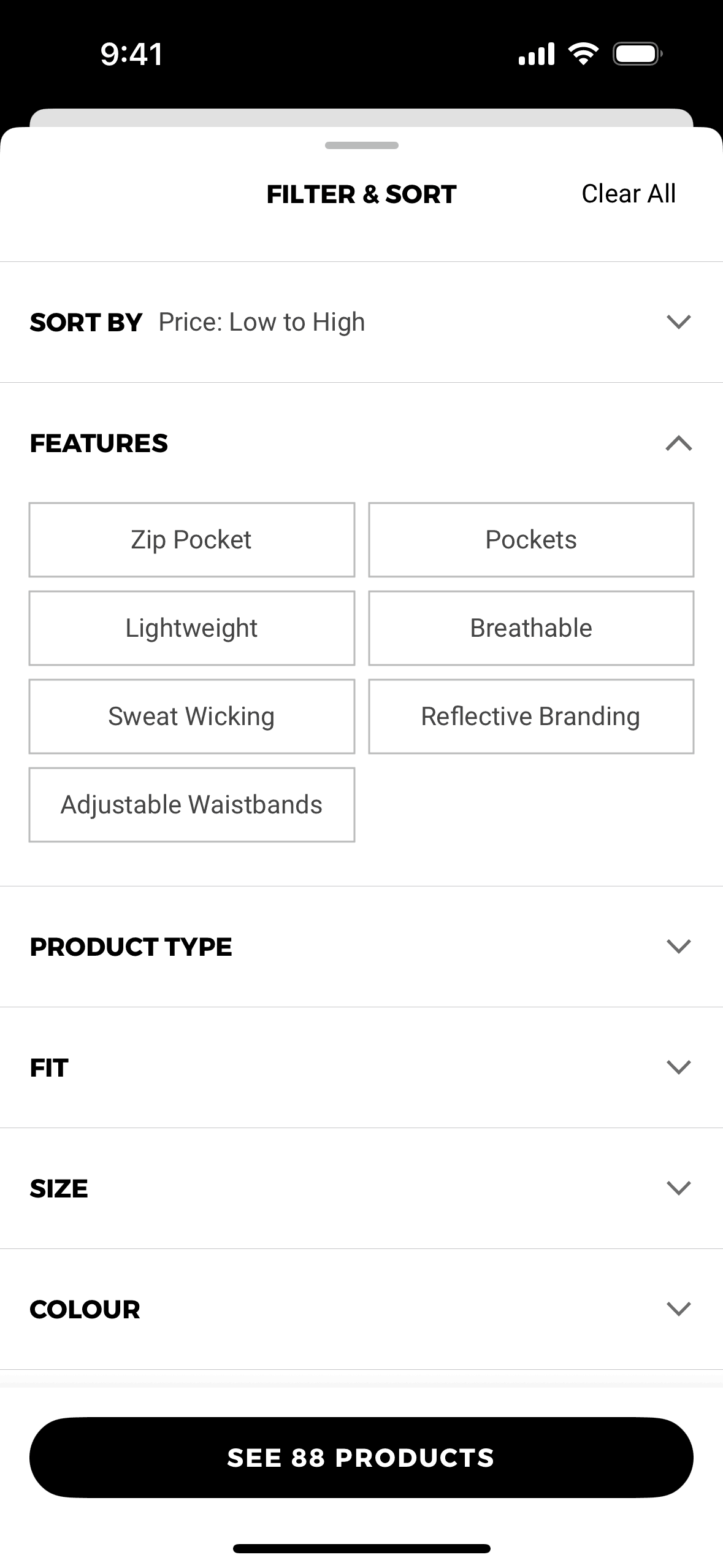 Gymshark iOS Shopping interface screenshot 12