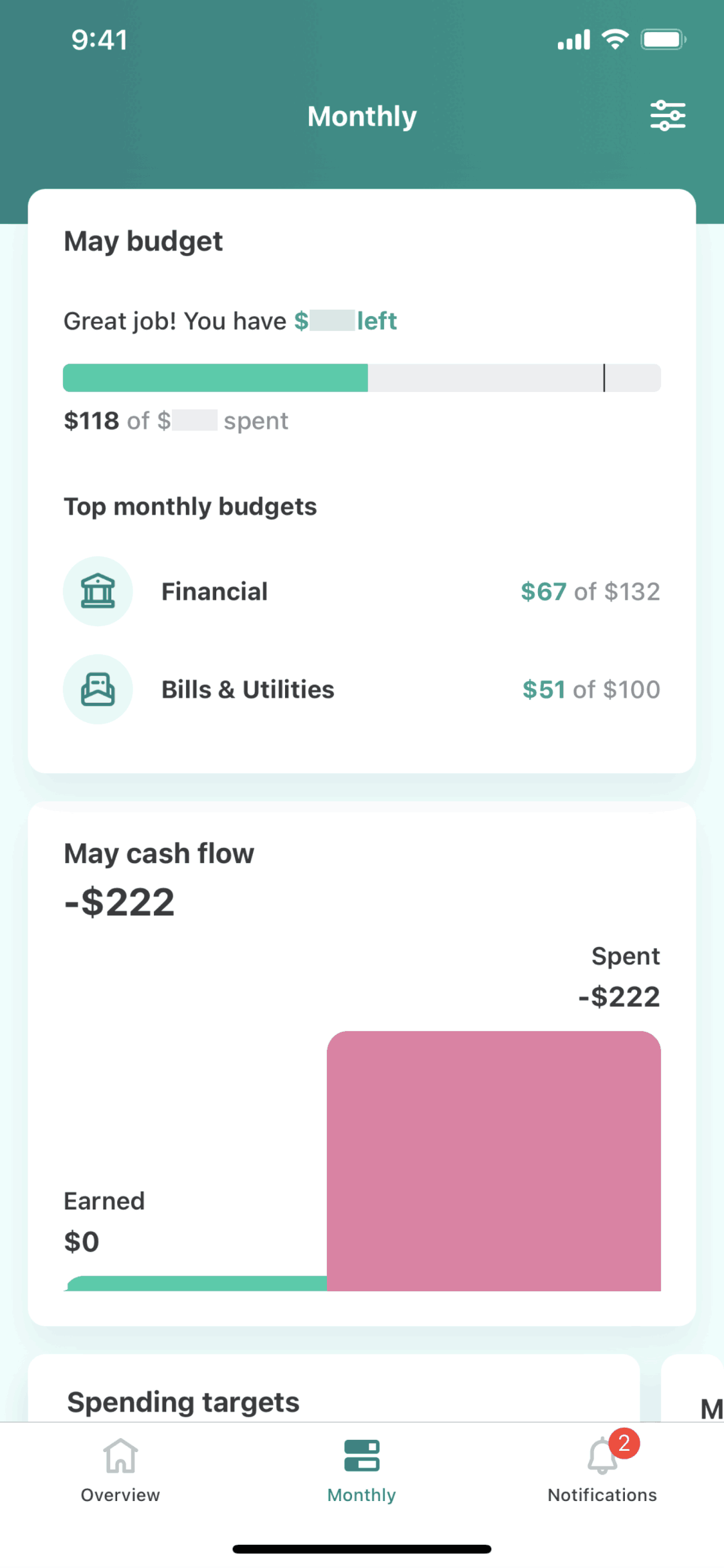 Mint iOS Finance interface screenshot 4