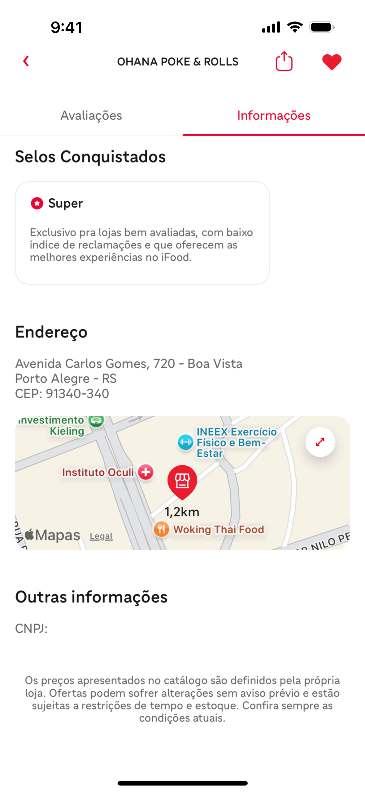 iFood iOS Food & Drink interface screenshot 3