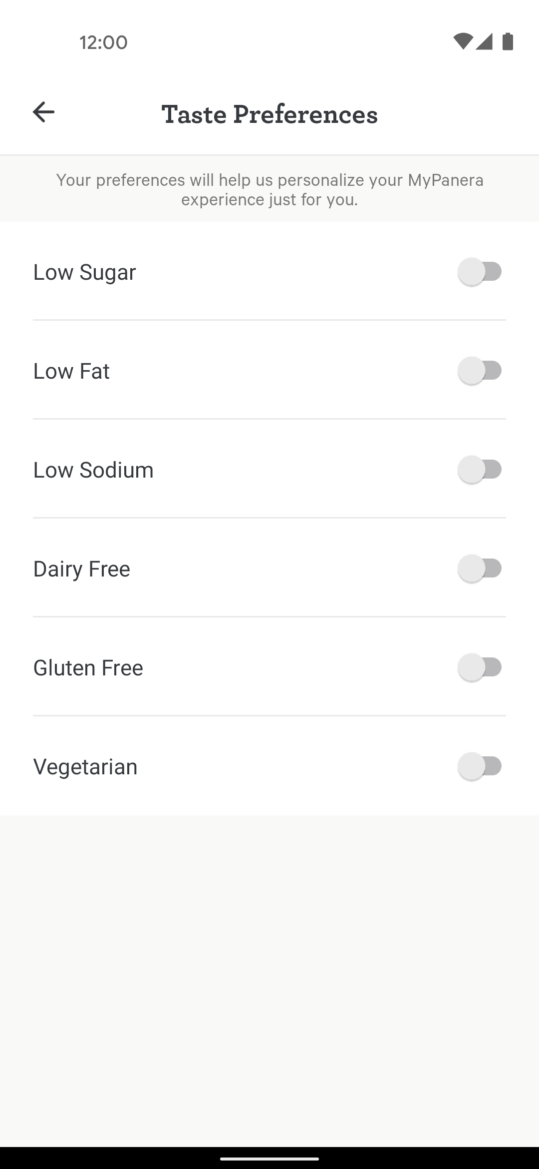 Panera Bread Android Food & Drink interface screenshot 23