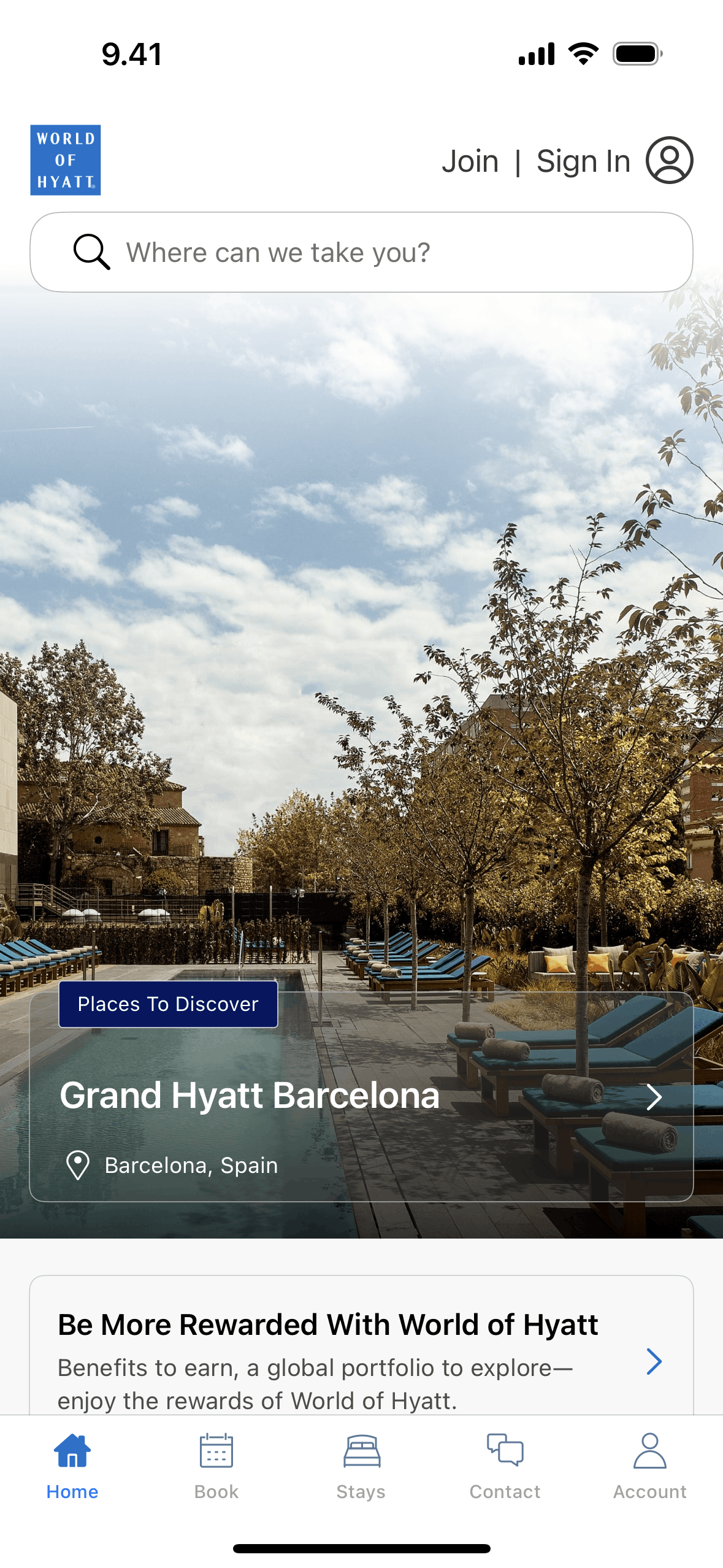 World of Hyatt iOS Travel & Transportation interface screenshot 3
