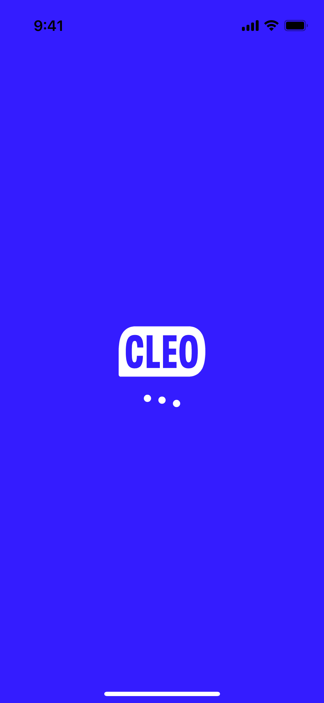 Cleo iOS Finance interface screenshot 1