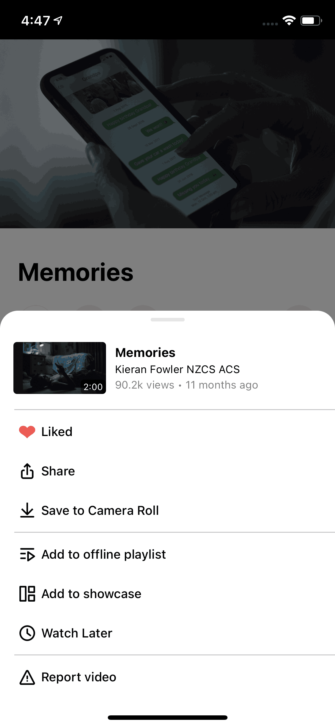 Vimeo iOS Photo & Video interface screenshot 5