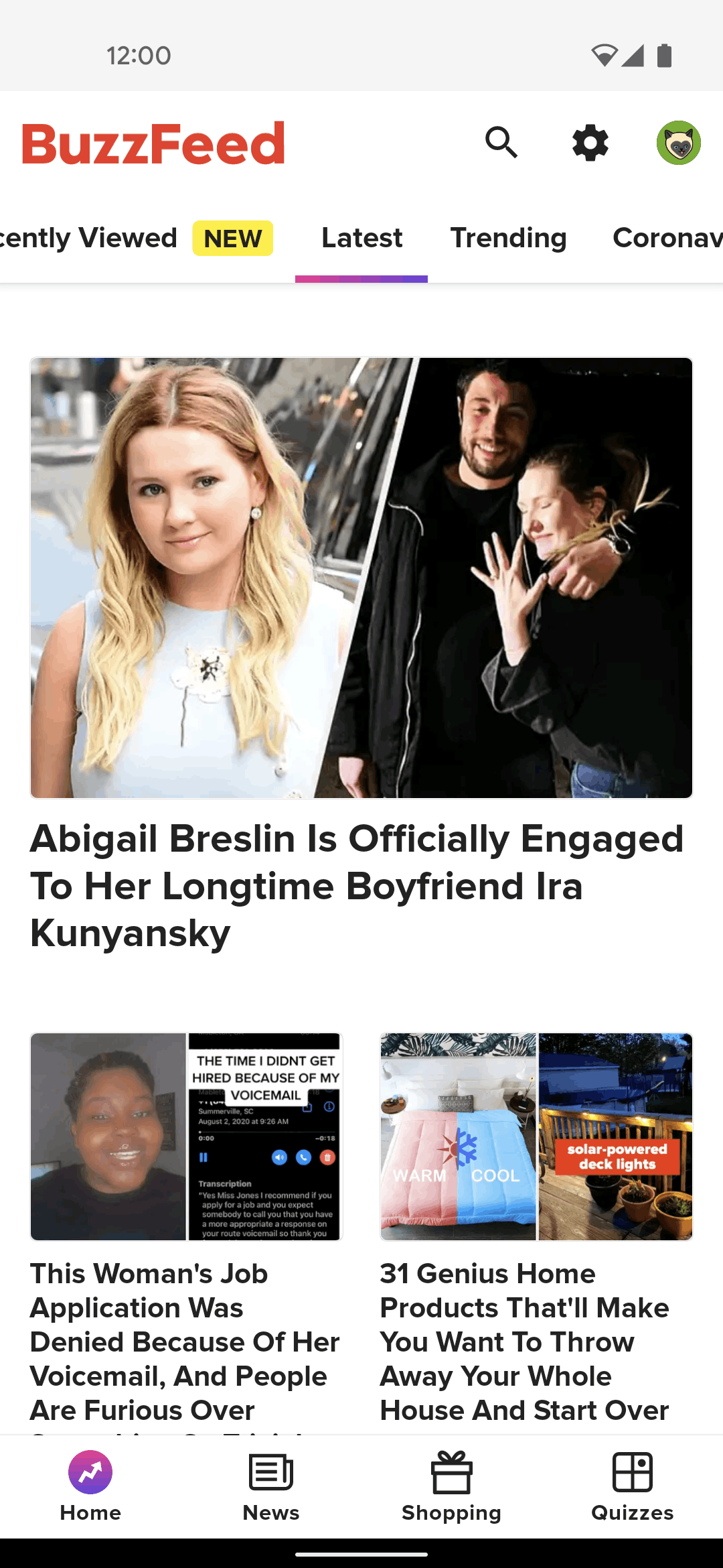 BuzzFeed Android Entertainment interface screenshot 2