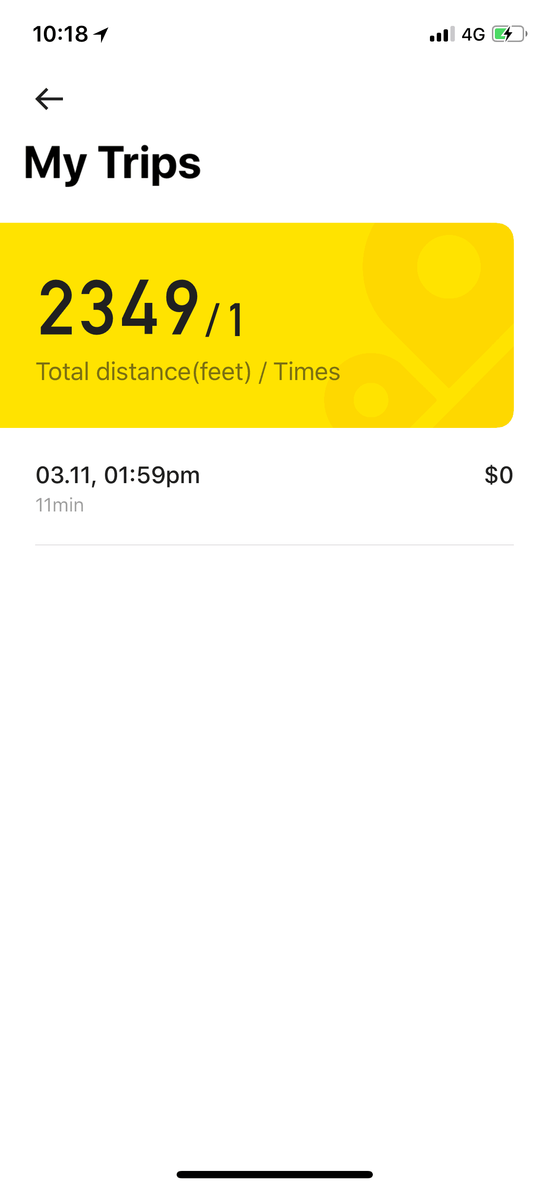 ofo iOS Travel & Transportation interface screenshot 2