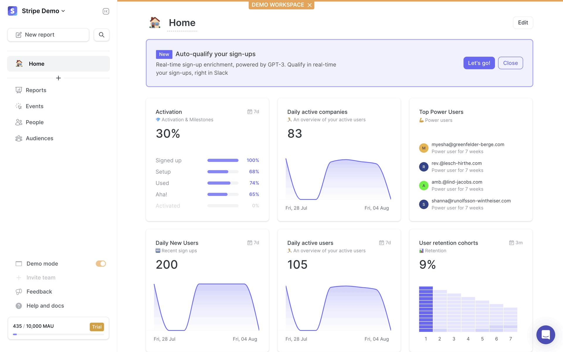 June Web Business interface screenshot 1
