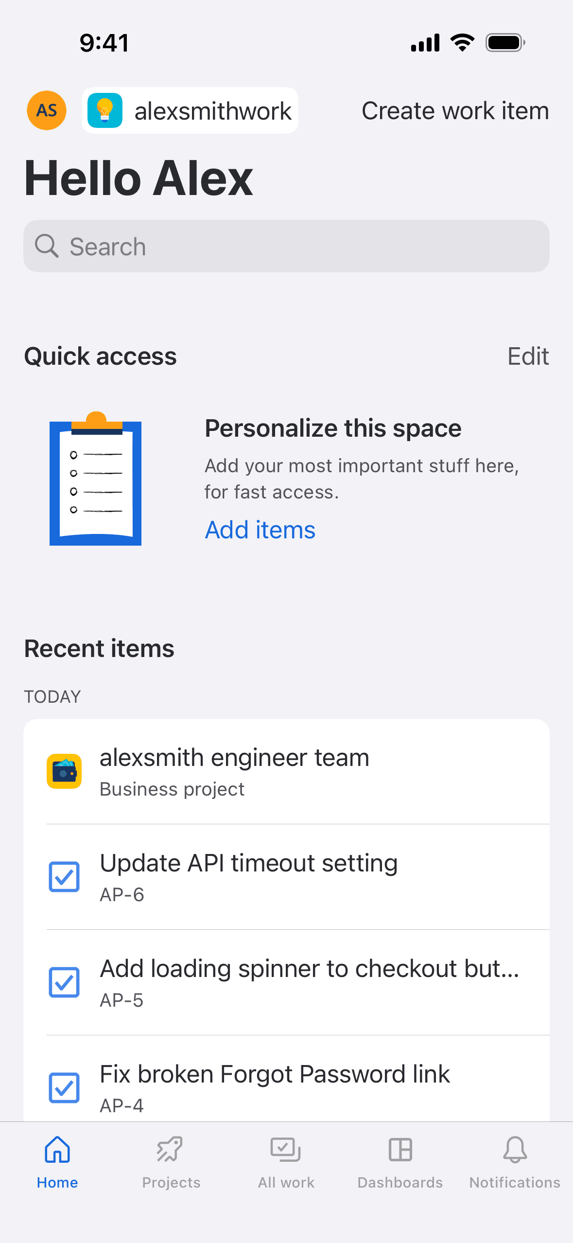 Jira Cloud iOS Business interface screenshot 2