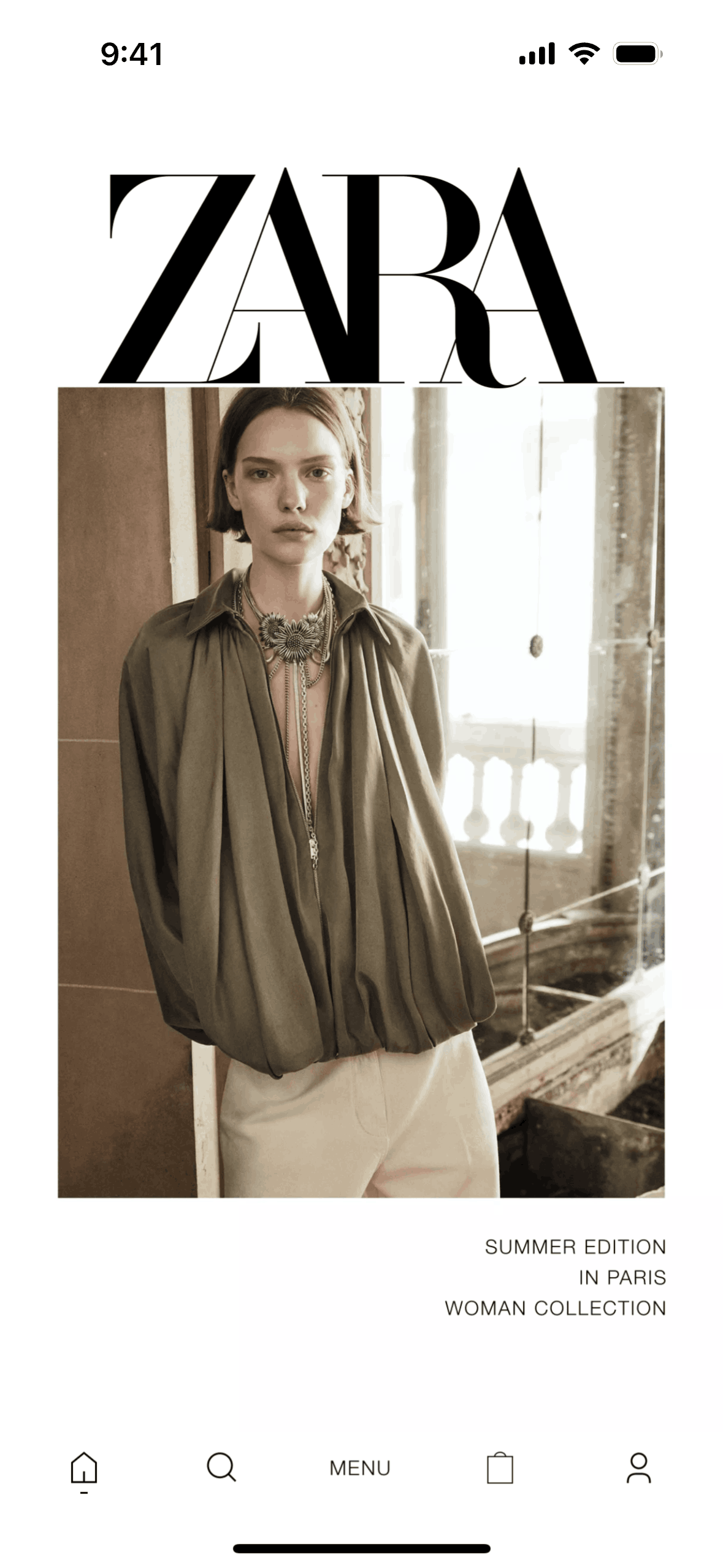 ZARA iOS Shopping interface screenshot 1