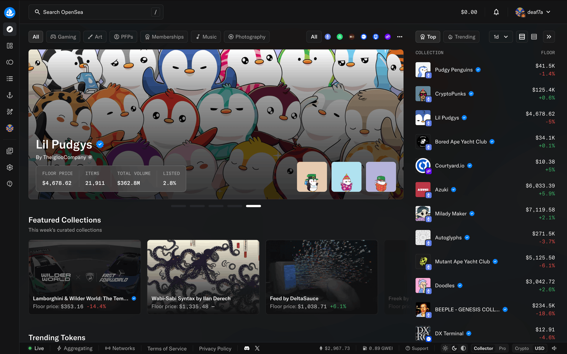 OpenSea Web Crypto & Web3 interface screenshot 2