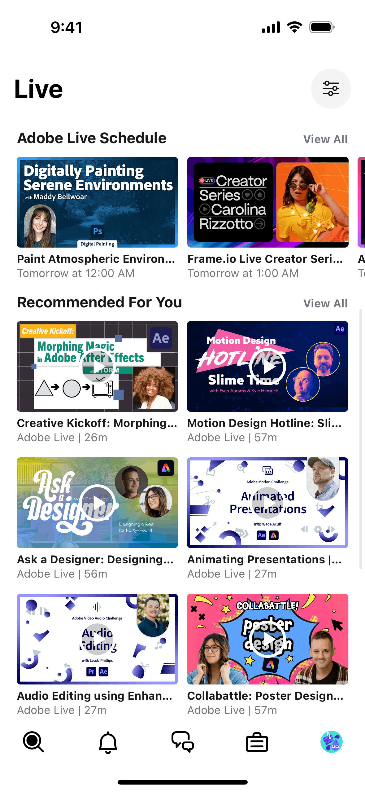 Behance iOS Graphics & Design interface screenshot 2