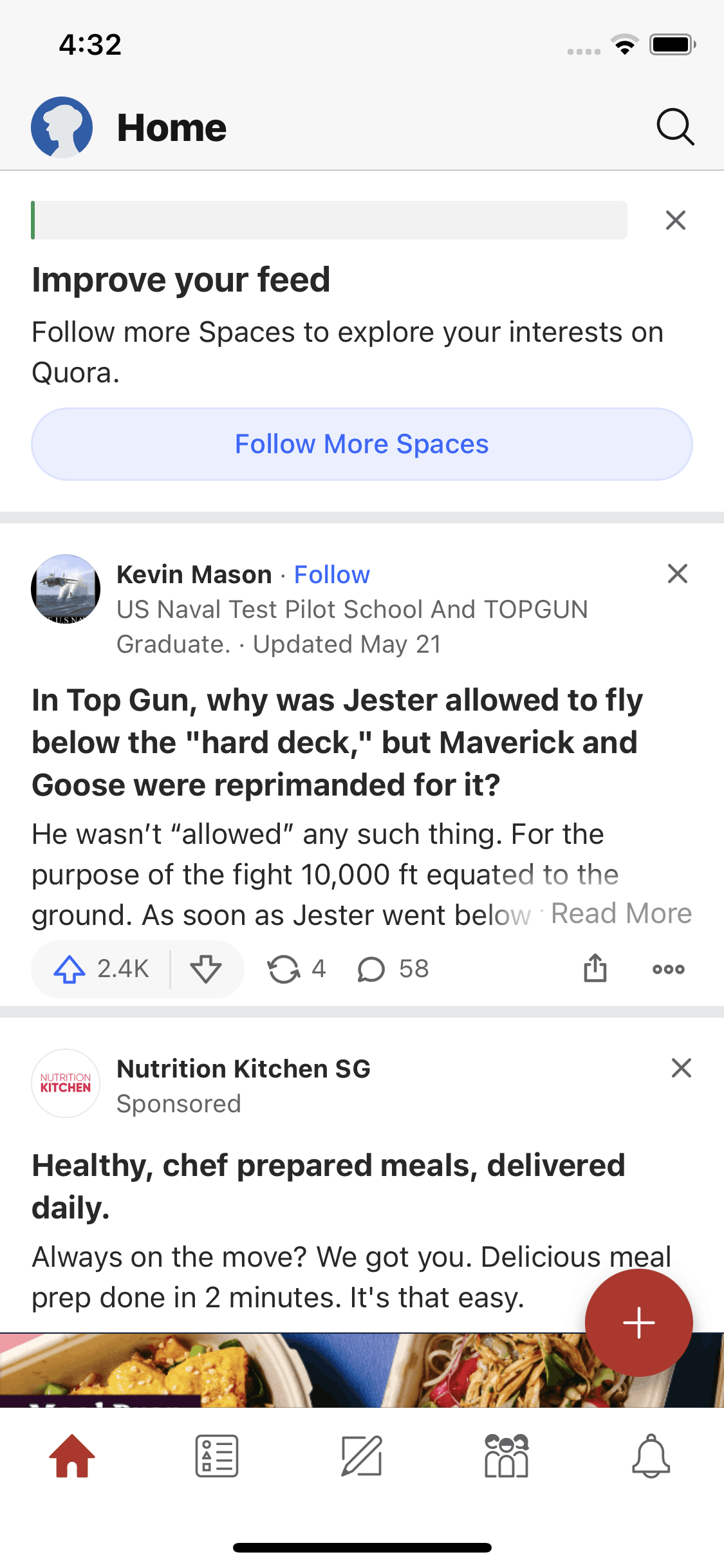Quora iOS Social Networking interface screenshot 10