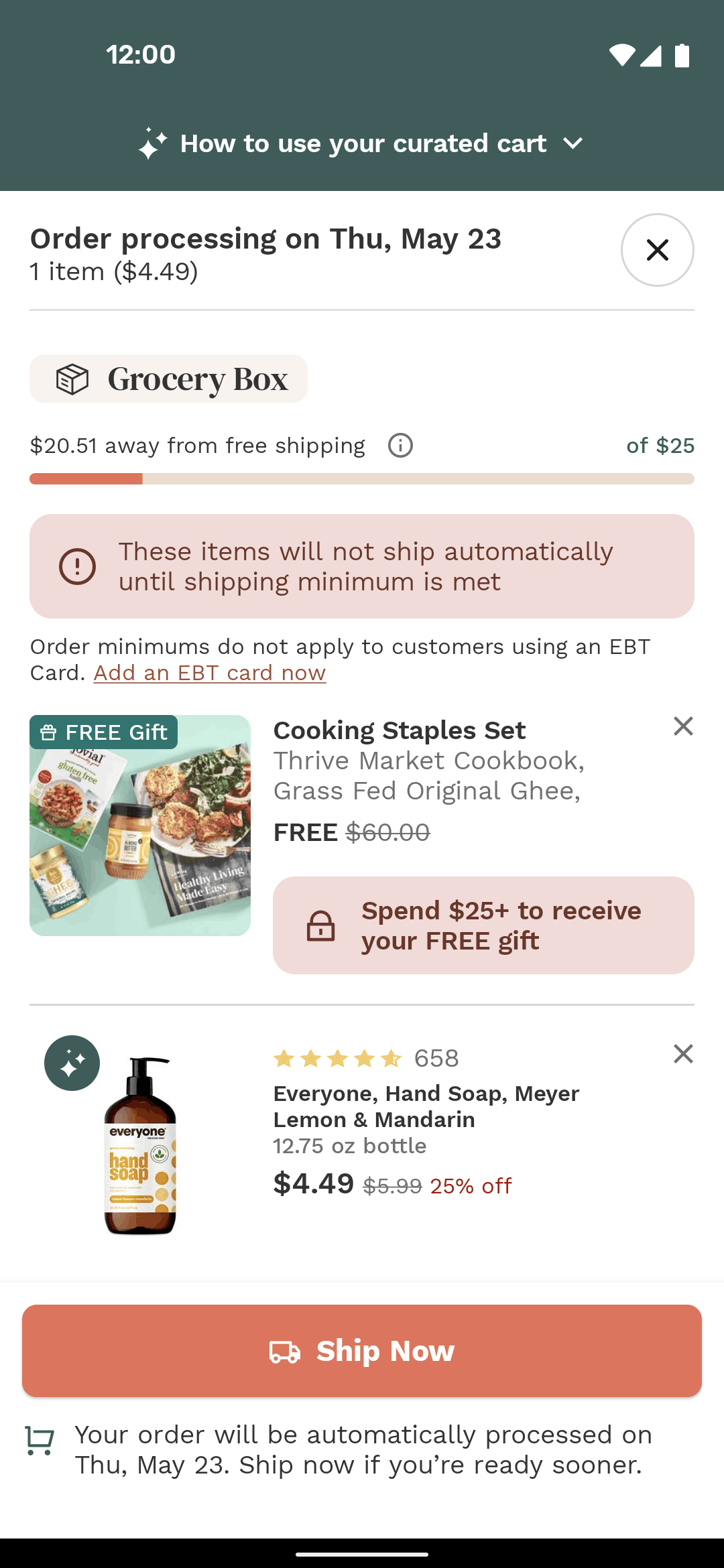 Thrive Market Android Shopping interface screenshot 2
