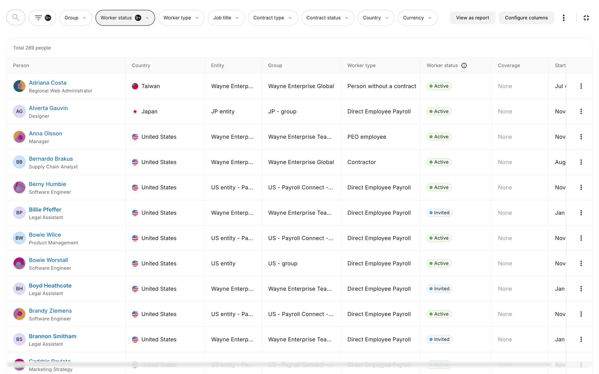 Deel Web Business interface screenshot 21