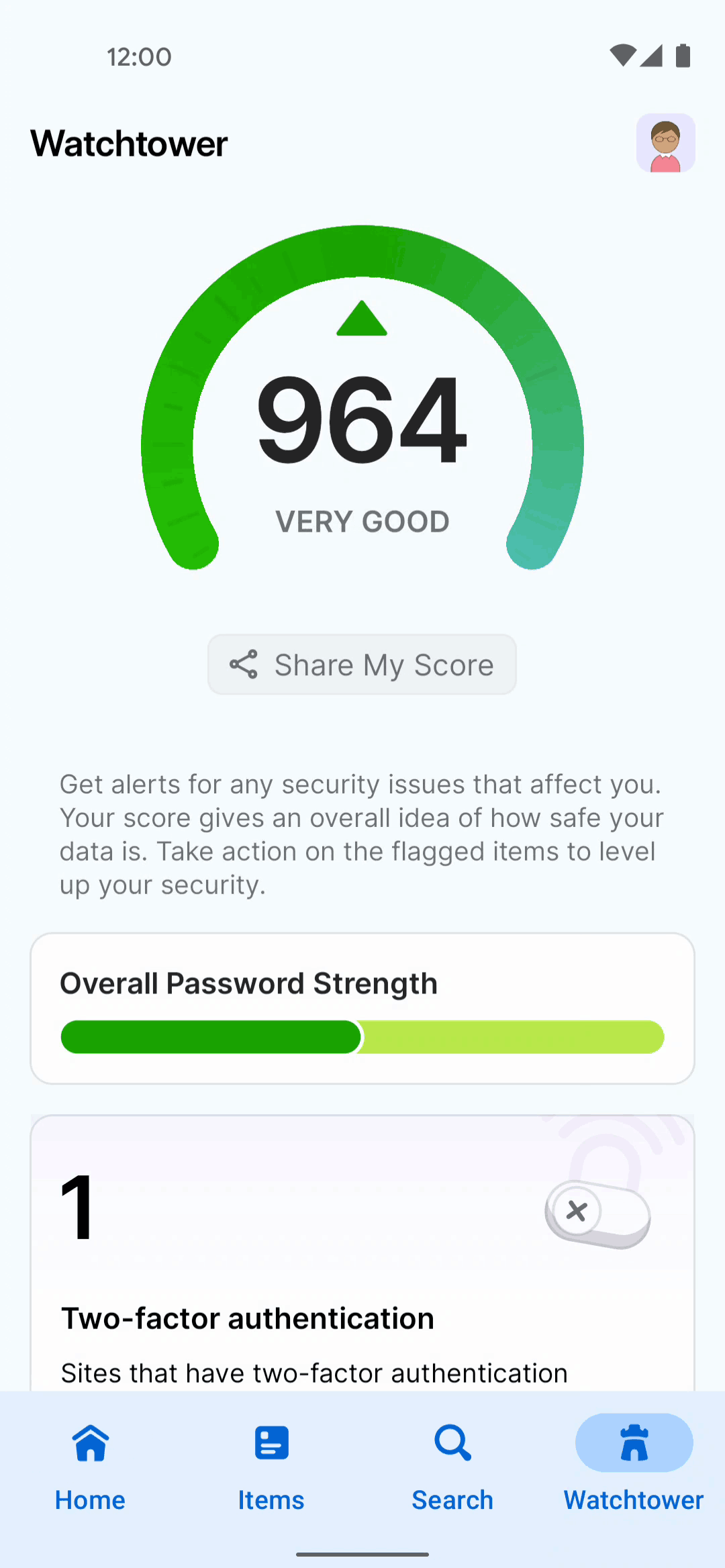 1Password Android Productivity interface screenshot 1