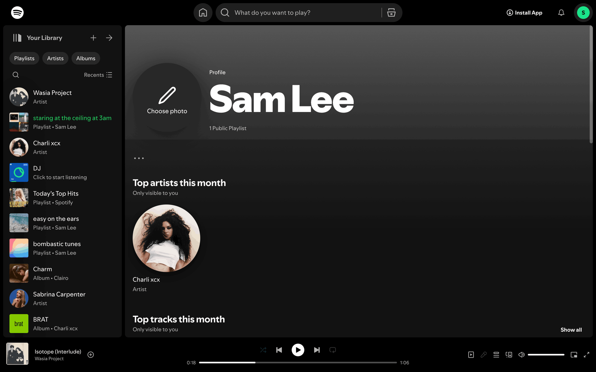 Spotify Web Music & Audio interface screenshot 5