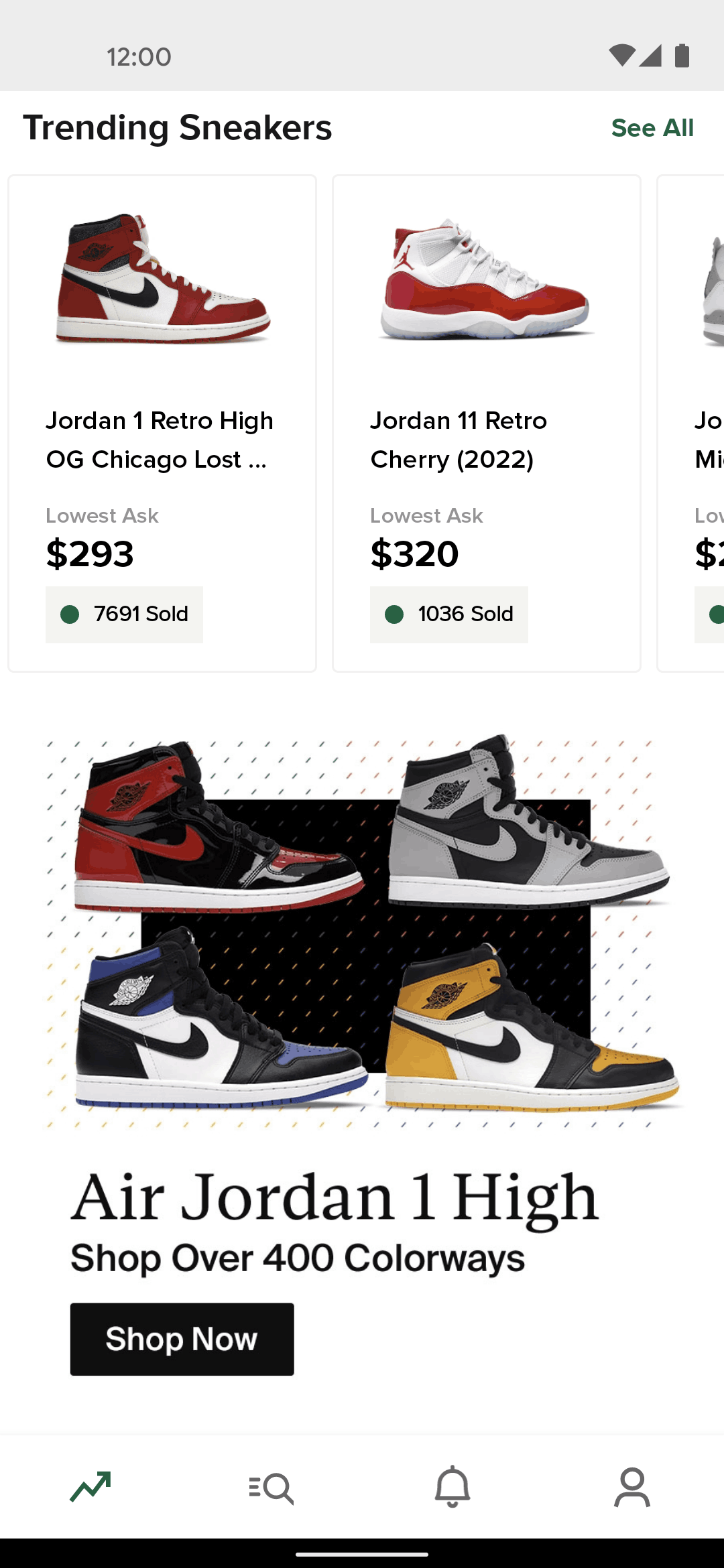 StockX Android Shopping interface screenshot 2