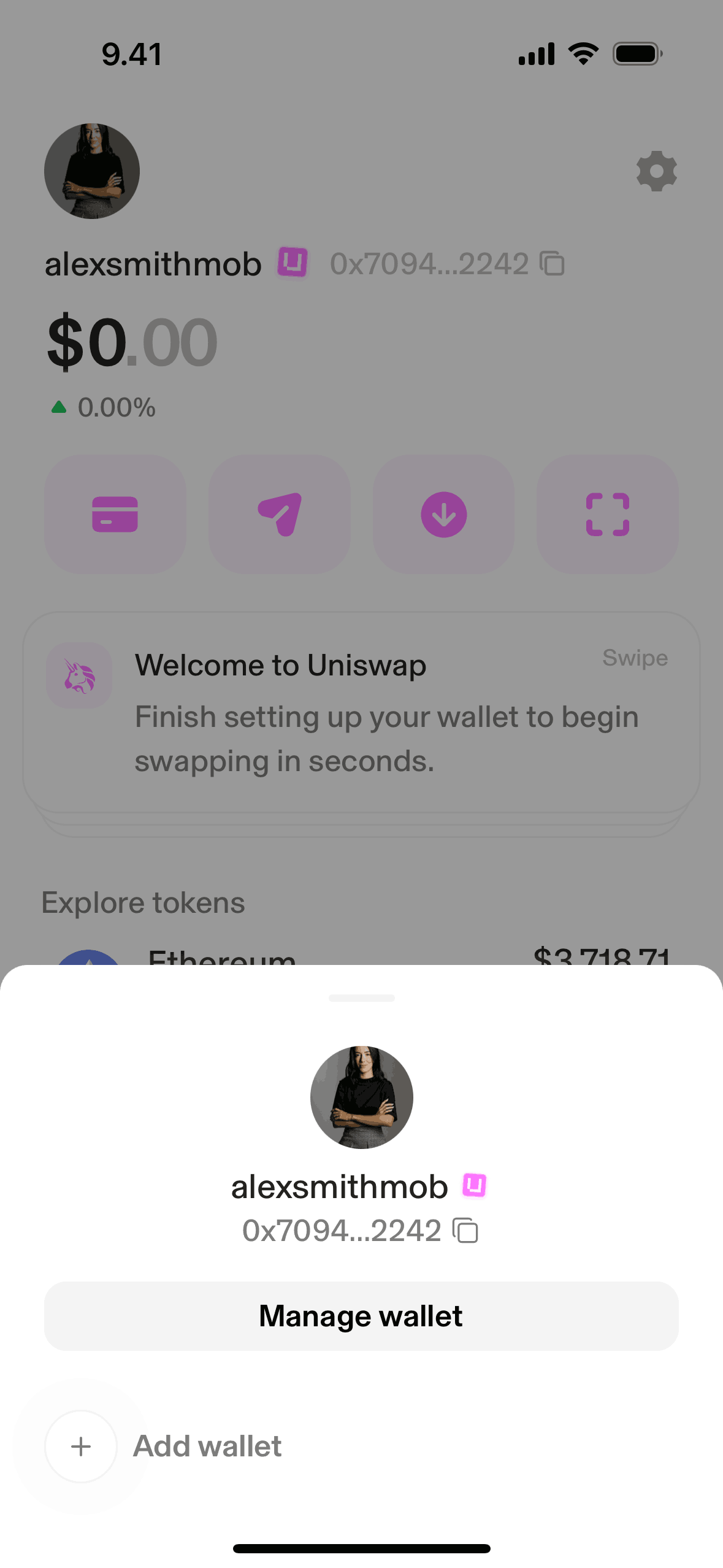 Uniswap iOS Finance interface screenshot 5