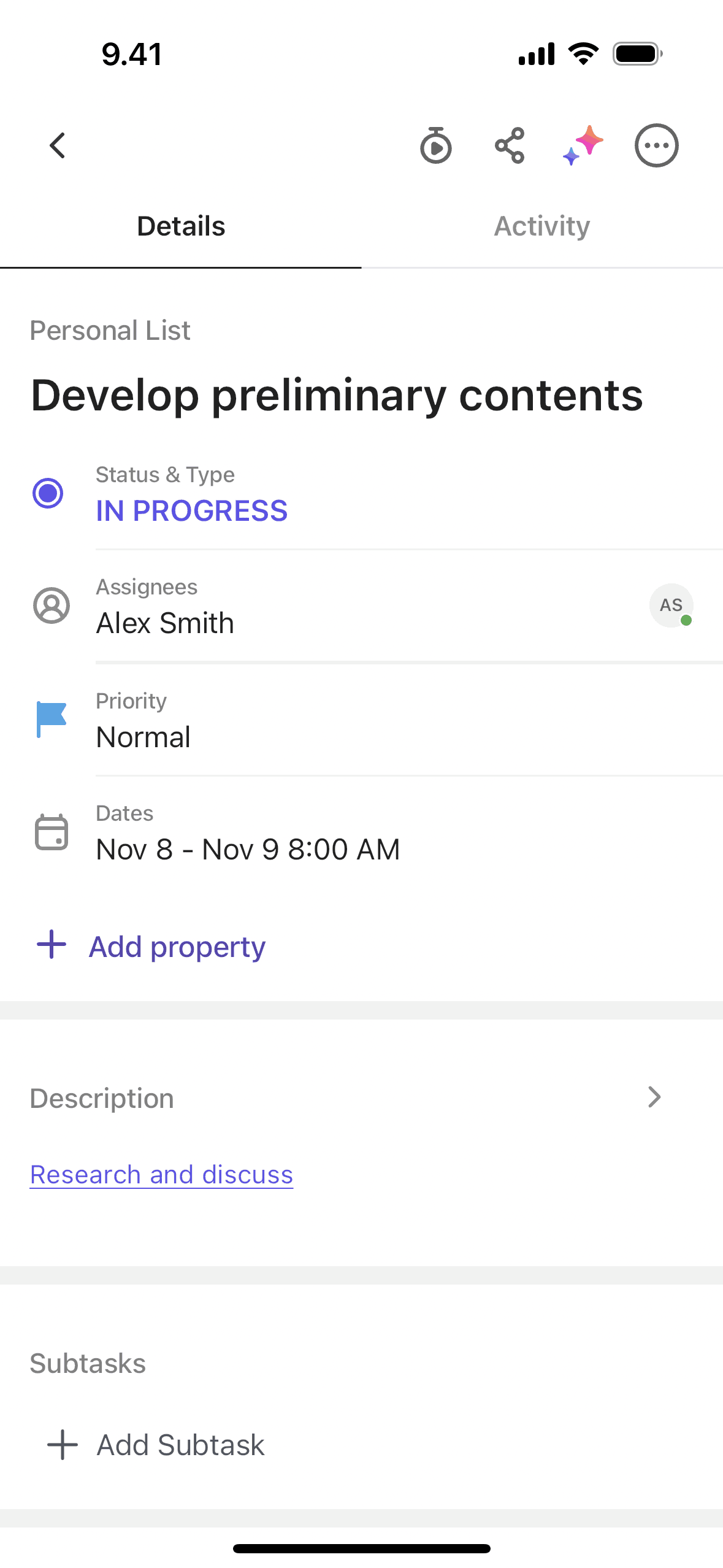 ClickUp iOS Productivity interface screenshot 3