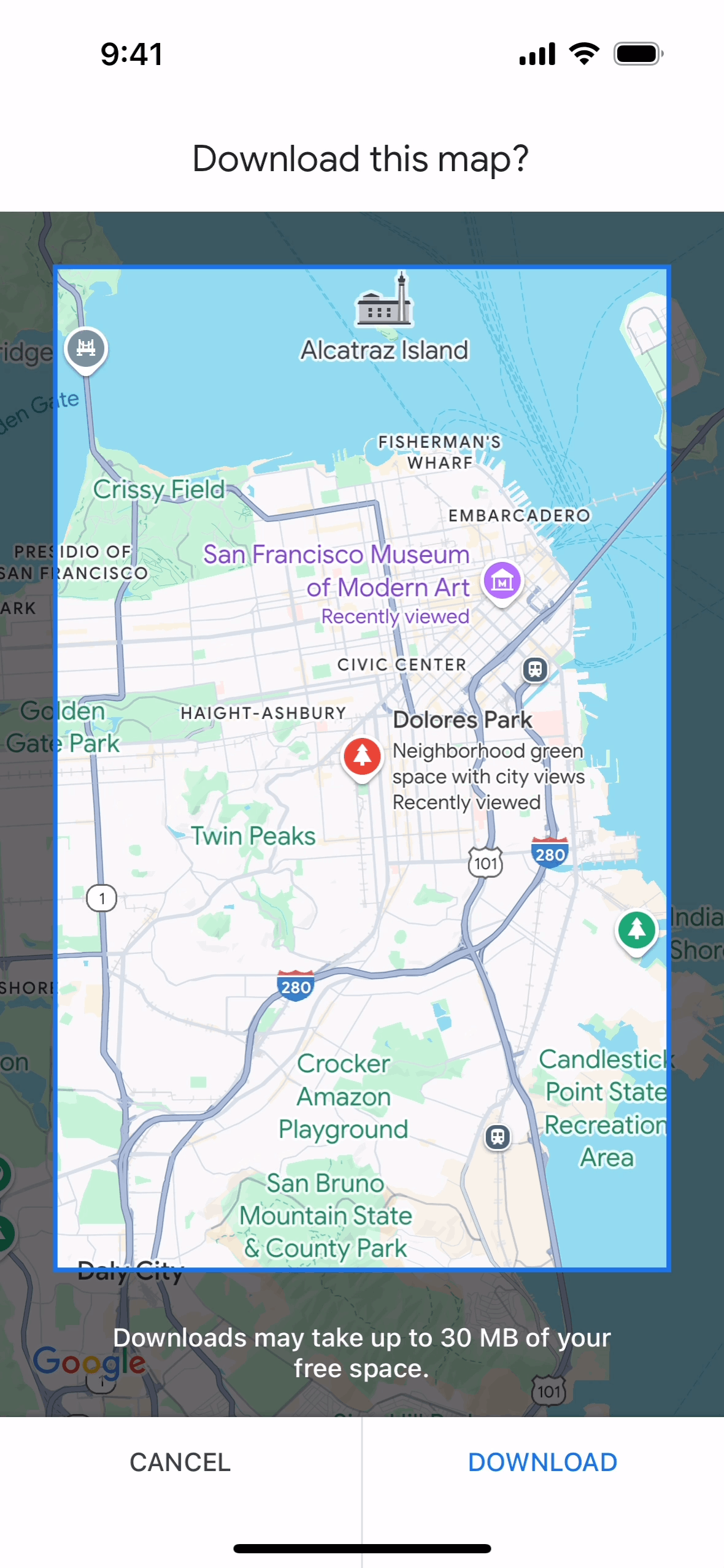 Google Maps iOS Maps & Navigation interface screenshot 24
