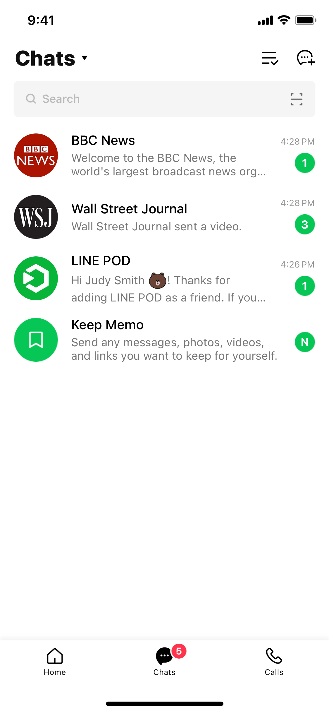 LINE iOS Communication interface screenshot 2