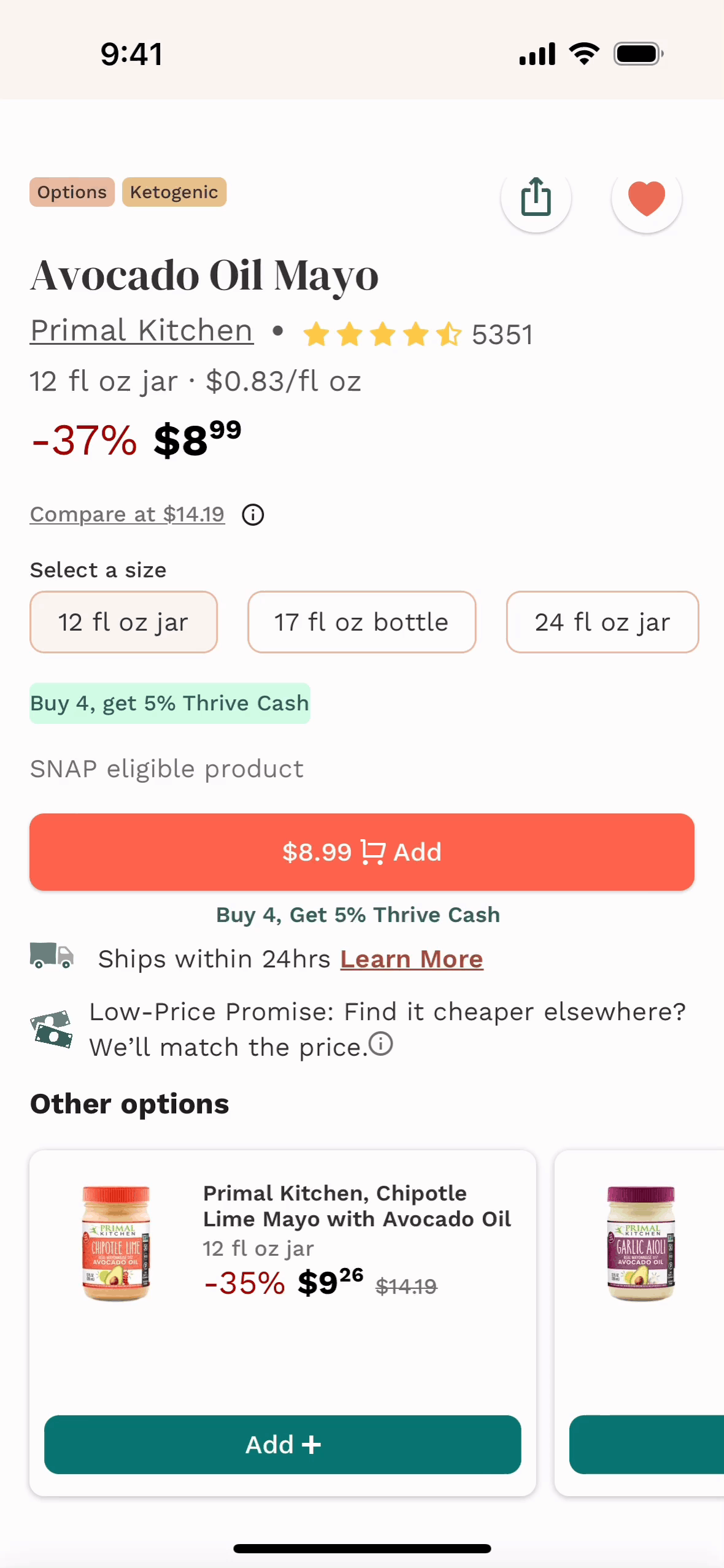 Thrive Market iOS Shopping interface screenshot 2