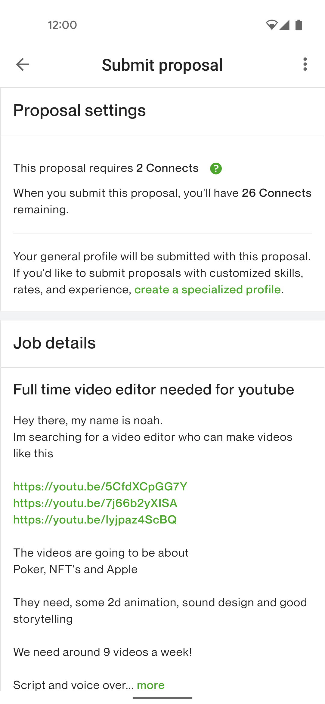 Upwork Android Business interface screenshot 19