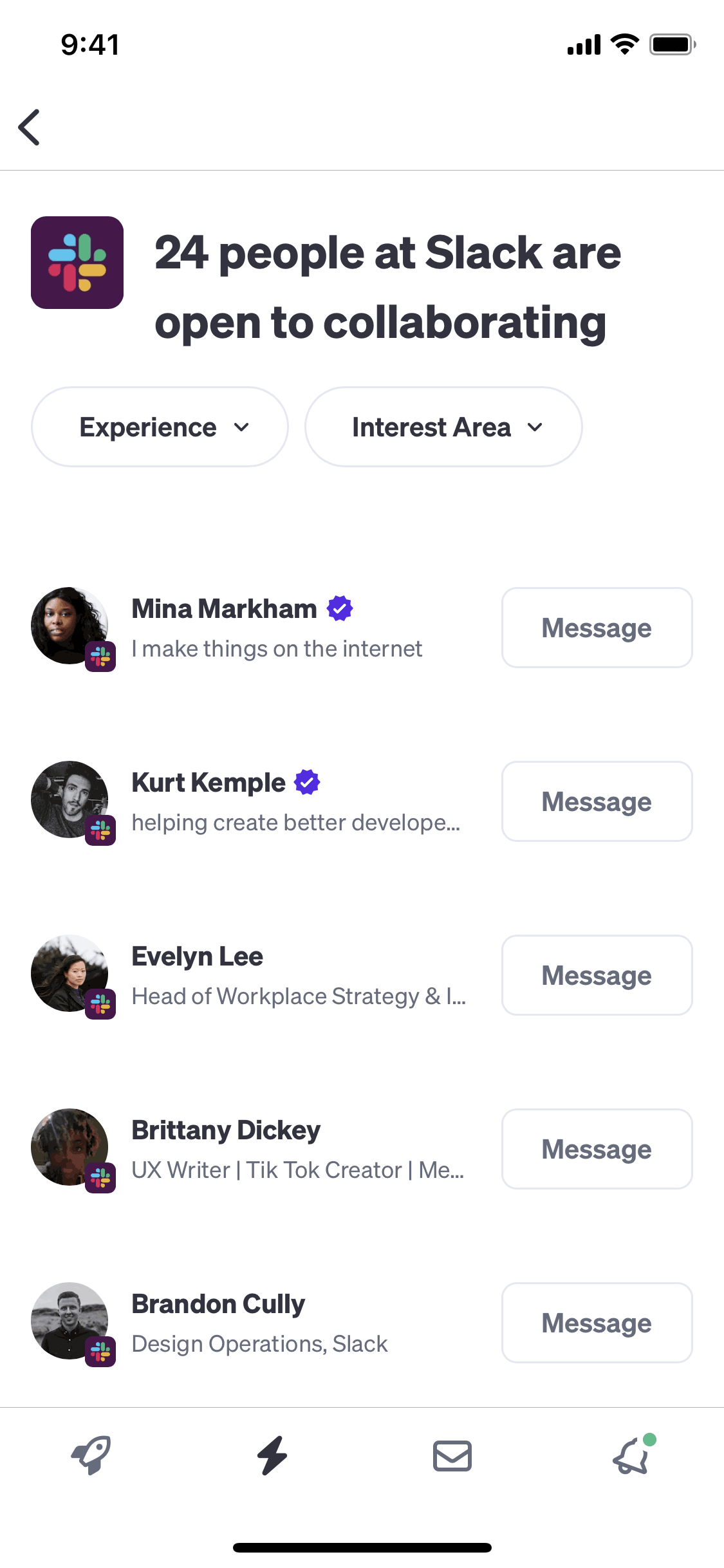 Polywork iOS Social Networking interface screenshot 8