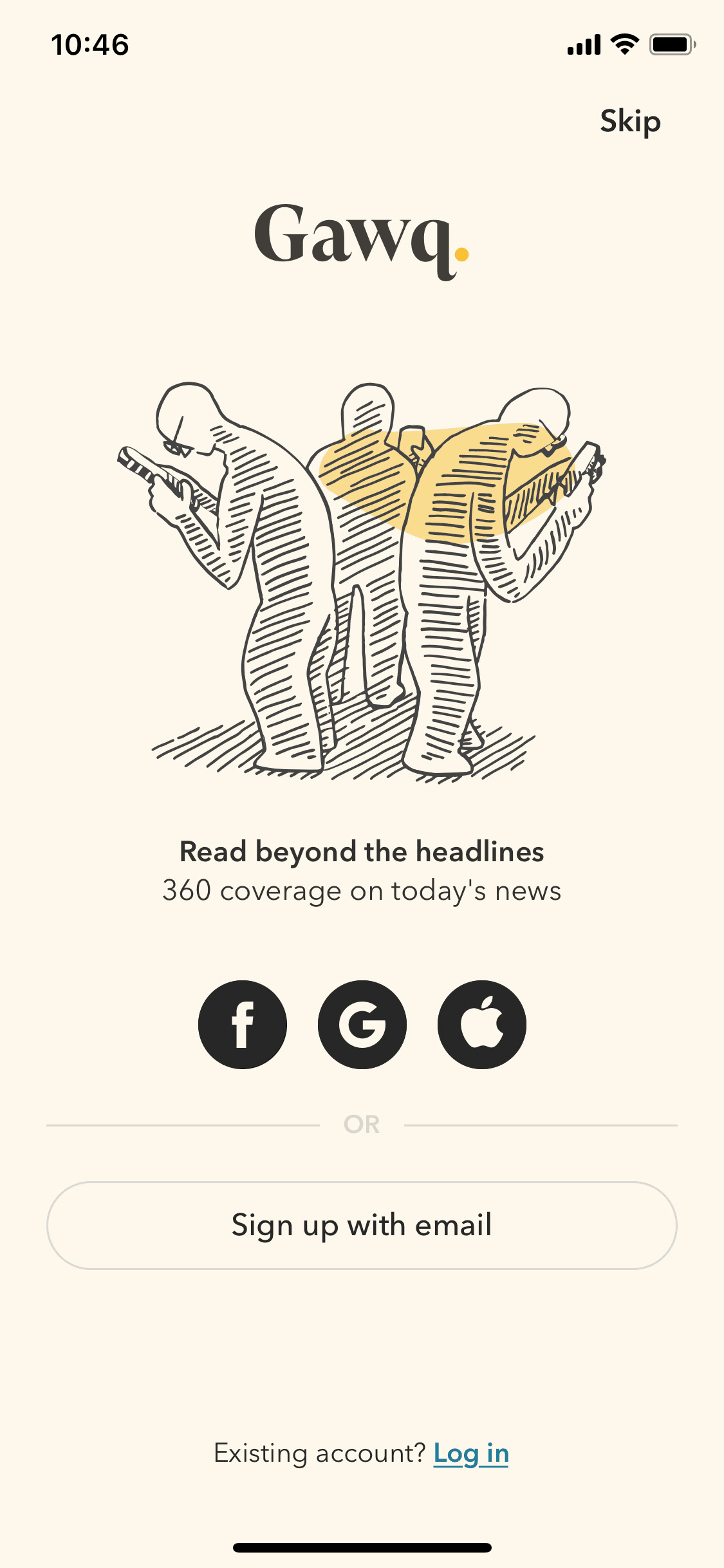 Gawq iOS News interface screenshot 2