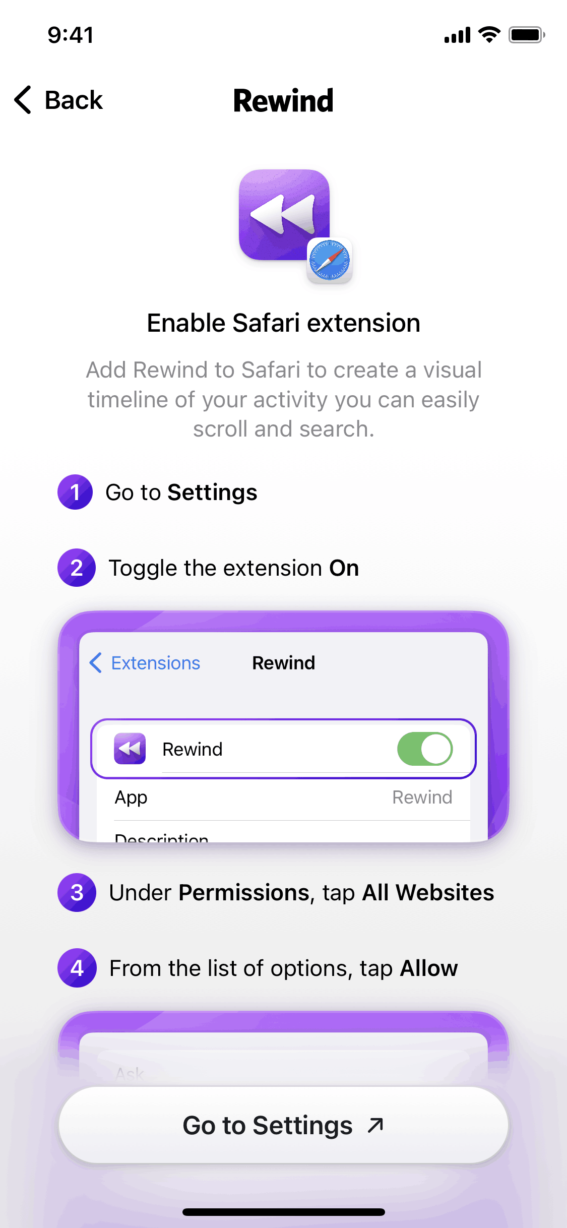 Rewind iOS AI interface screenshot 16