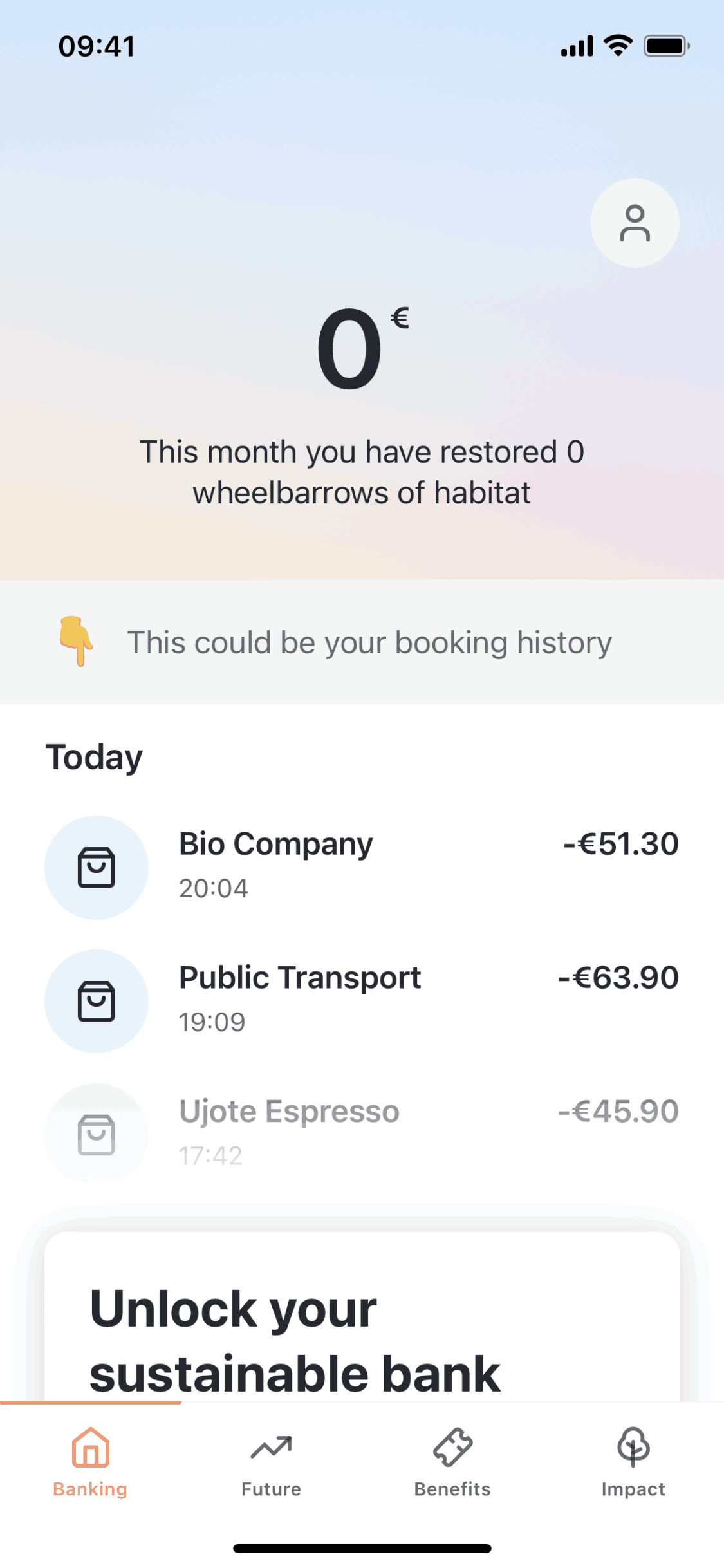 Tomorrow iOS Finance interface screenshot 2
