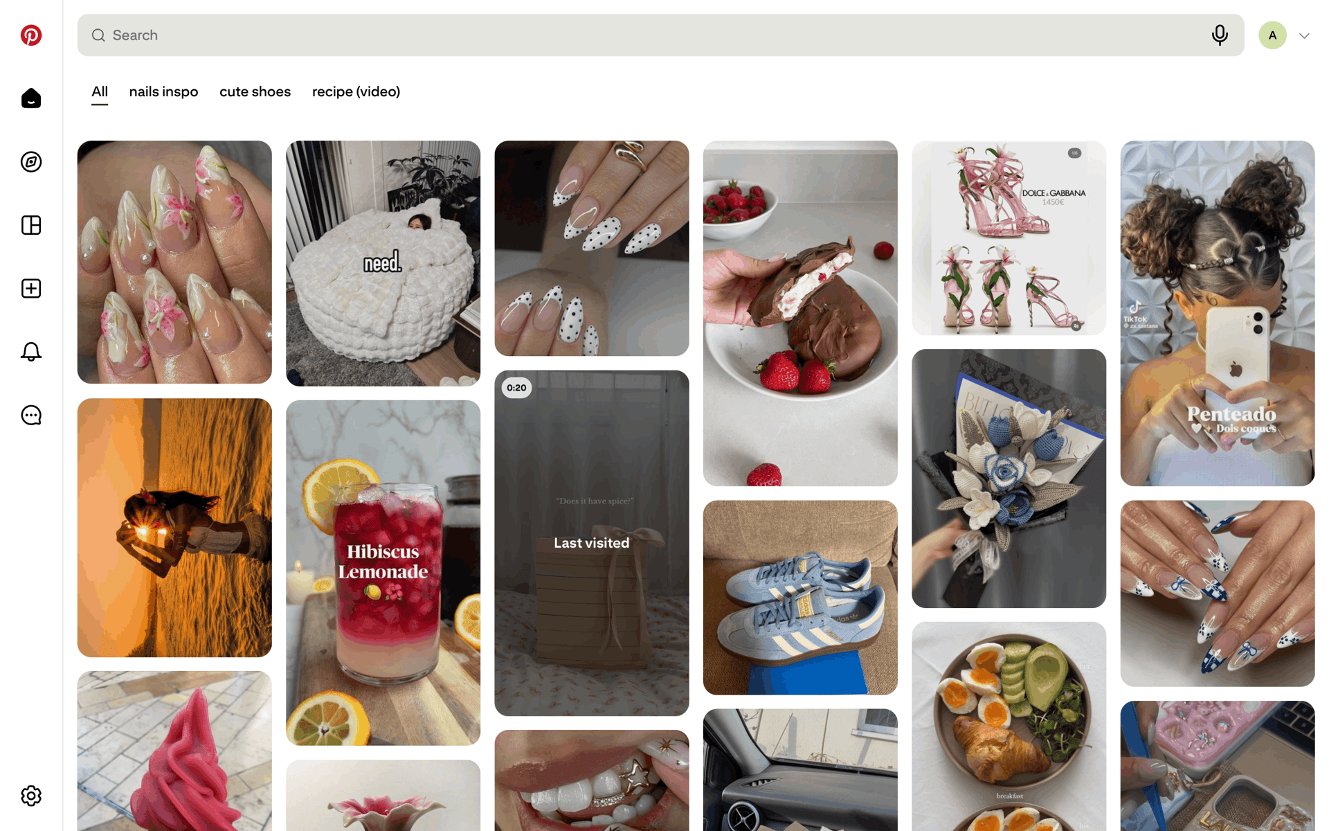 Pinterest Web Lifestyle interface screenshot 1