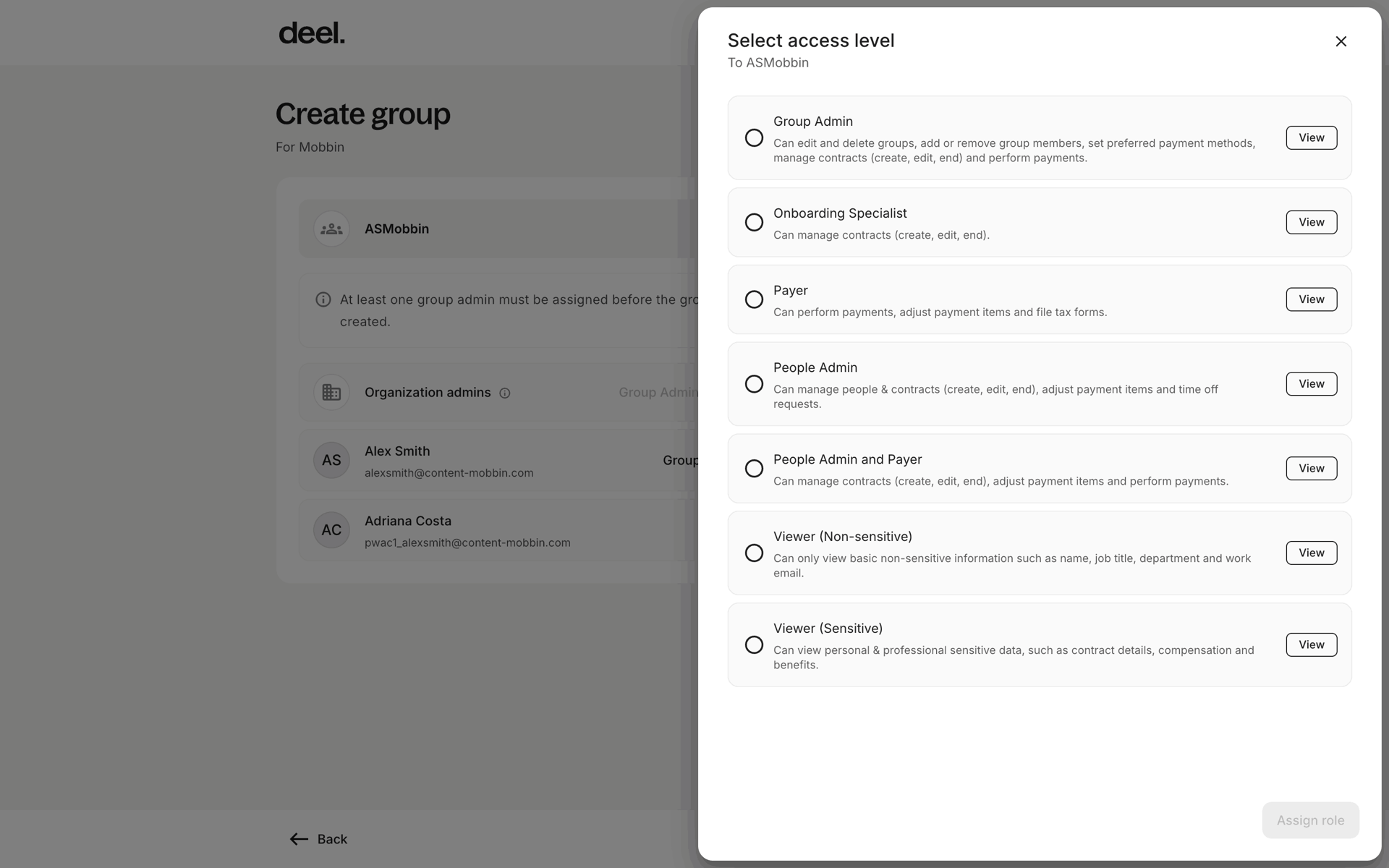 Deel Web Business interface screenshot 14