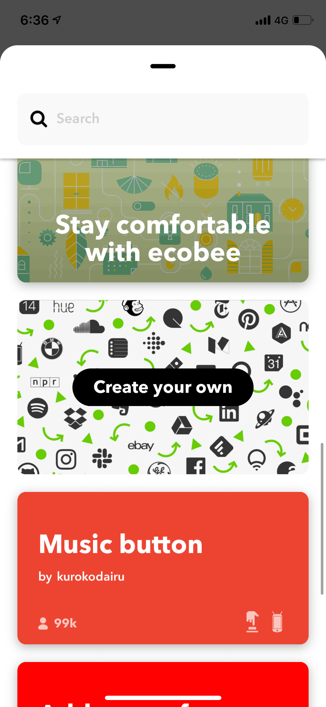 IFTTT iOS Productivity interface screenshot 14
